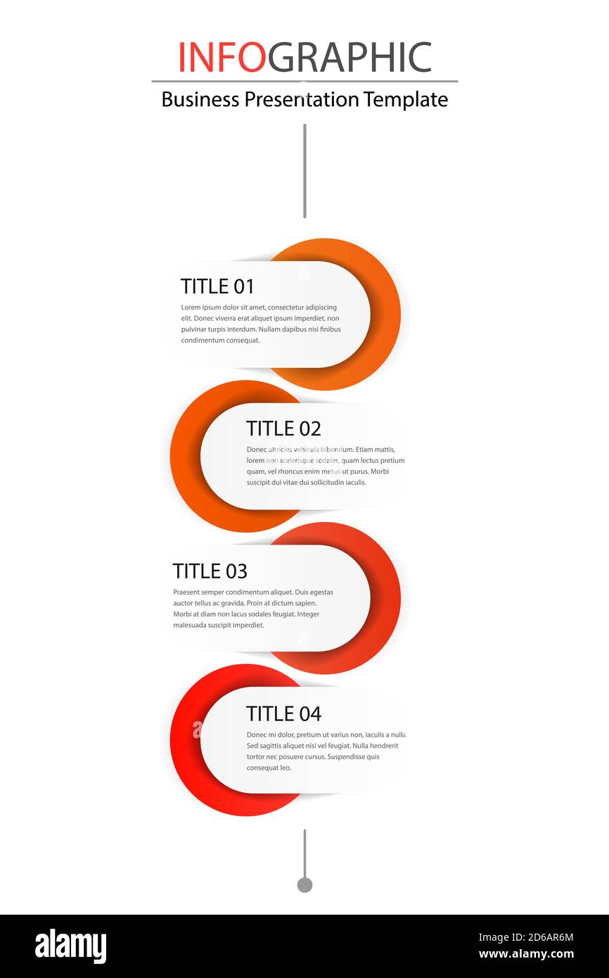 Zeitplan für Geschäftsschritte. Vektor-Infografik für Geschäftspräsentation. Stockfoto