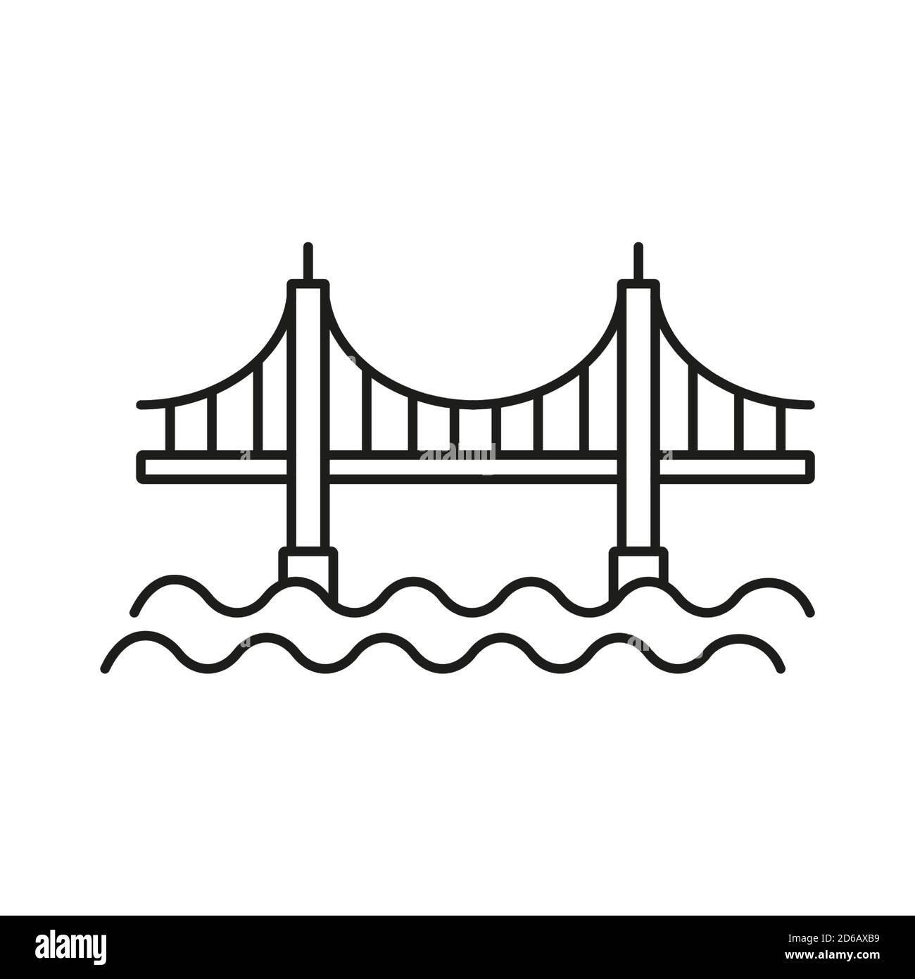 Bridge Icon Element des Building Icon für mobile Konzept und Web-Apps. Thin-Line-Bridge-Symbol kann für Web und mobile verwendet werden. Premium-Symbol auf Weiß Stock Vektor