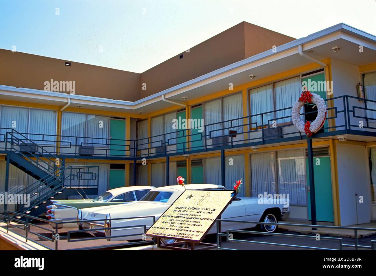 Memphis. Tennessee - Lorraine Motel National Civil Rights Museum mit Autos - Martin Luther King Ermordung Ort Stockfoto