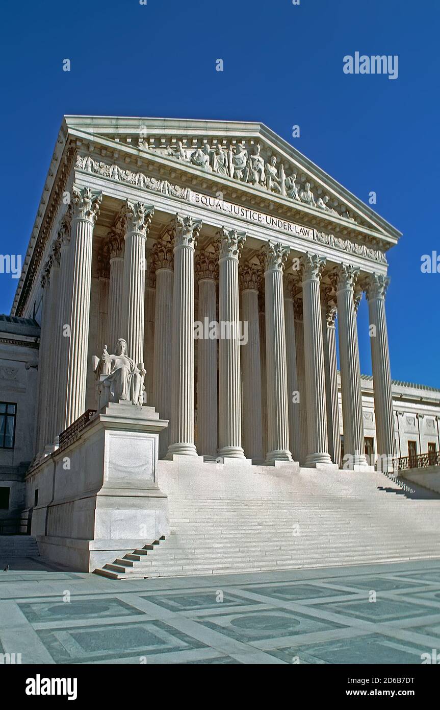 Das Gebäude des Obersten Gerichtshofs der vereinigten Staaten in Washington D C Stockfoto