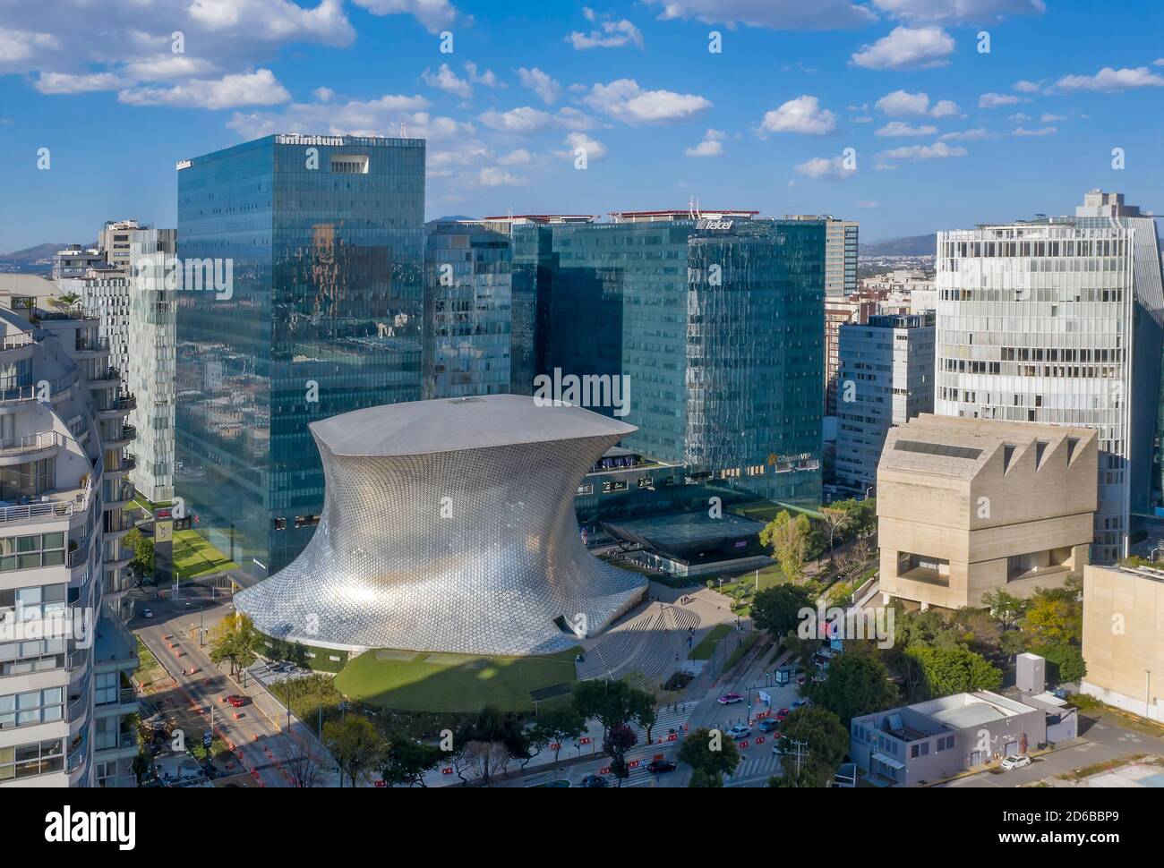 Soumaya Museum und das Jumex Museum in Mexiko-Stadt, Mexiko Stockfoto