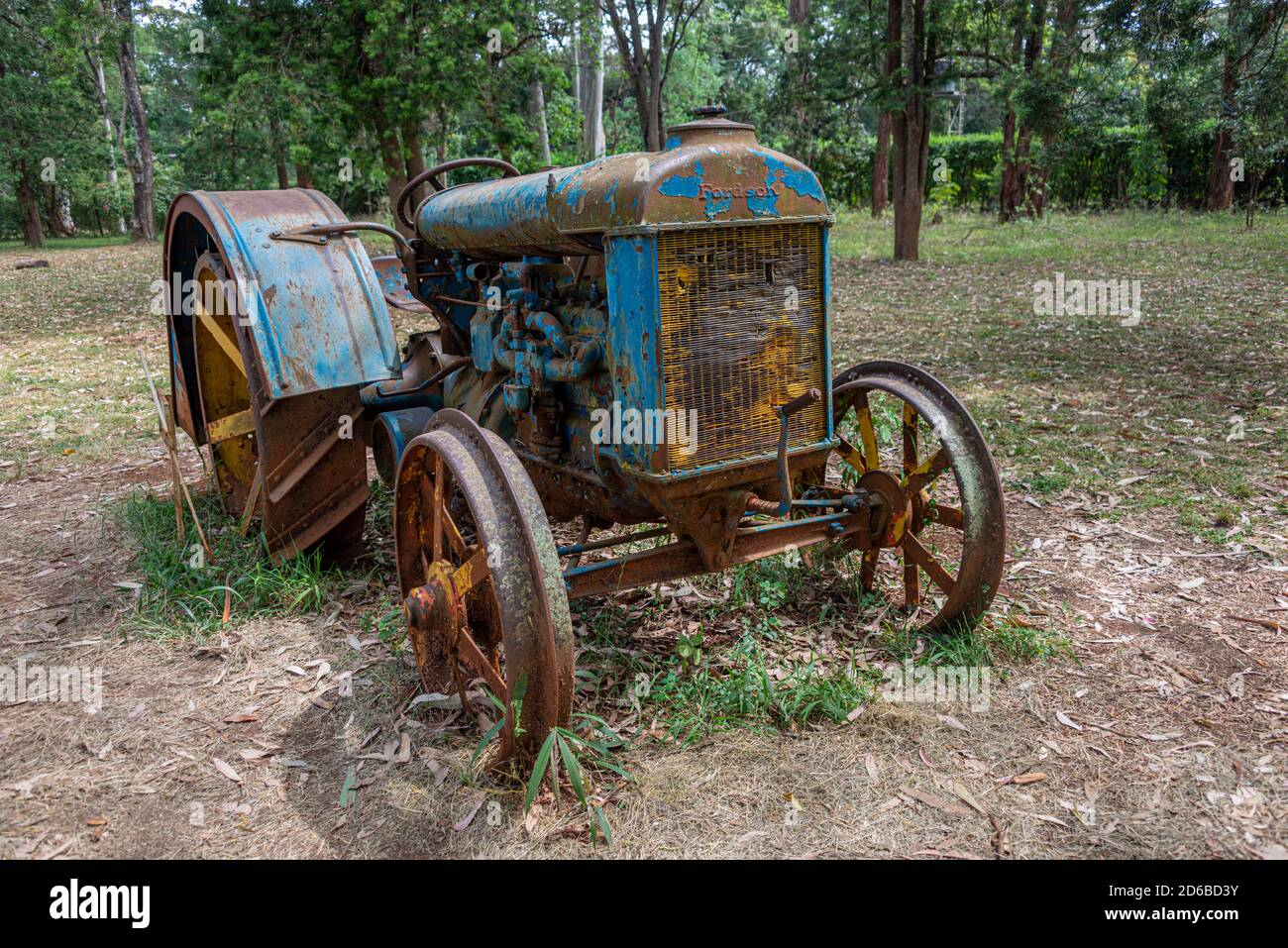 Antike Fordson Traktor auf dem Karen Blixen Haus verwendet Stockfoto
