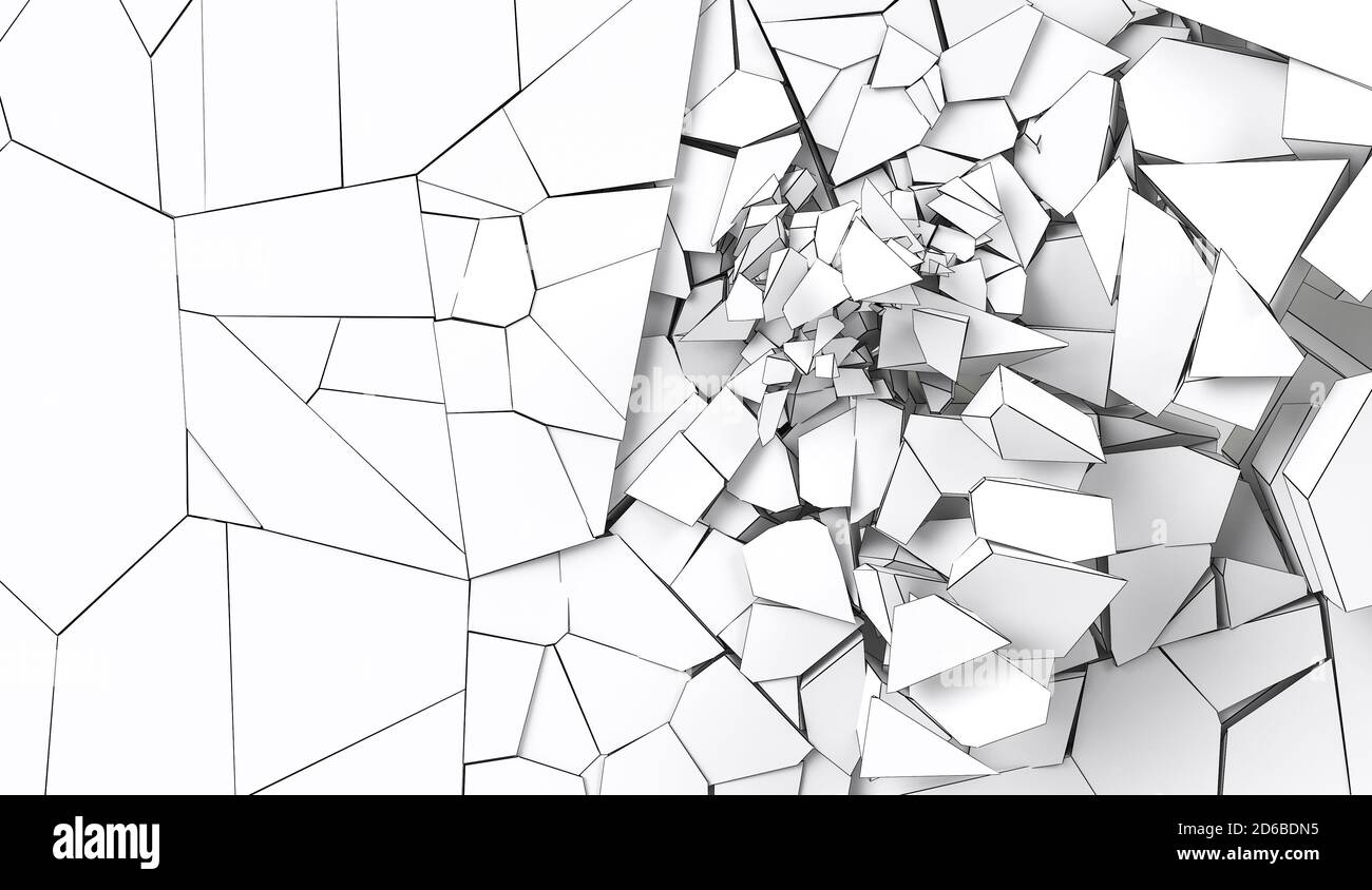 3d-Rendering Zerstörung der Wand Stockfoto