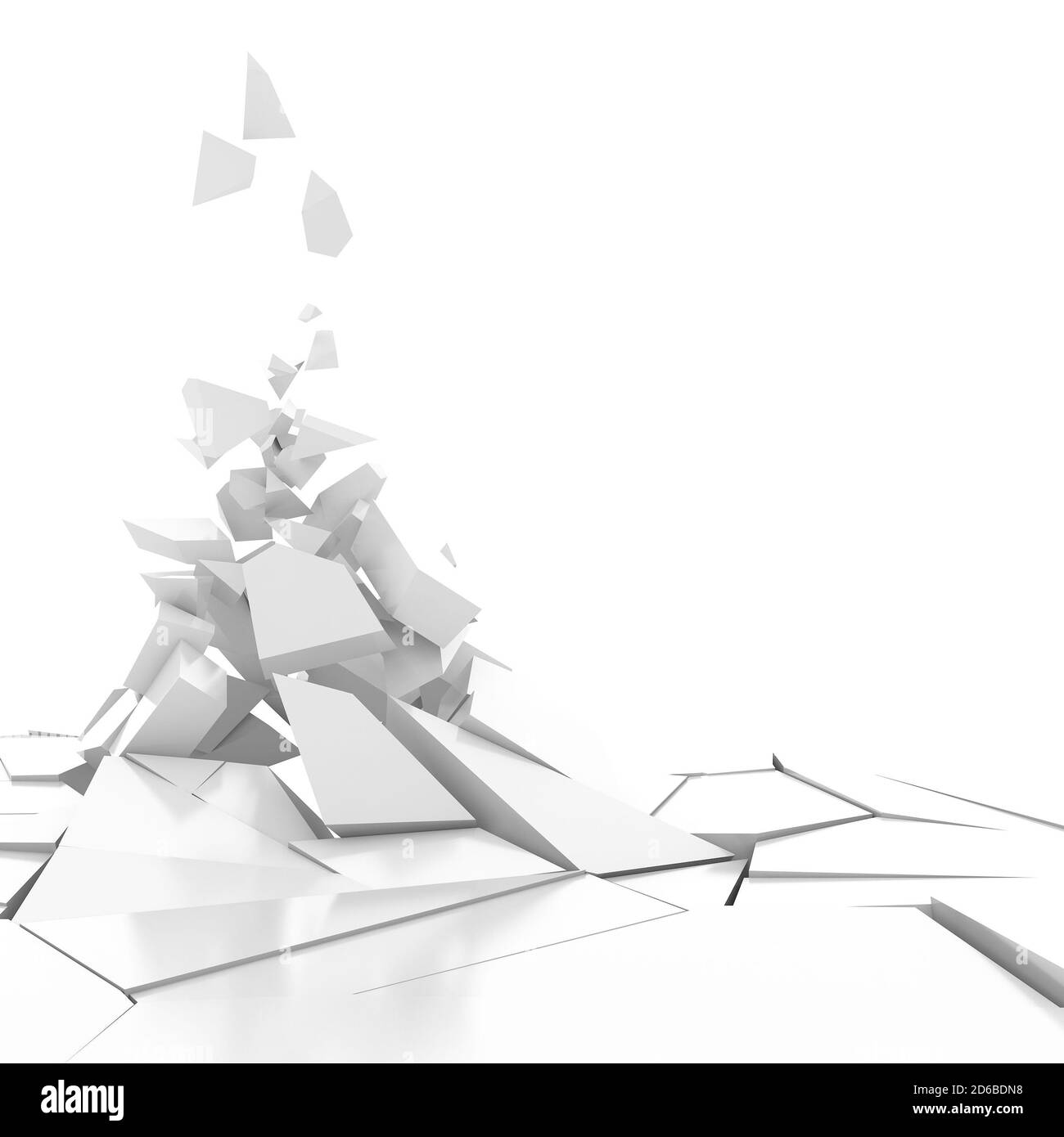 3d-Rendering Zerstörung der Wand Stockfoto