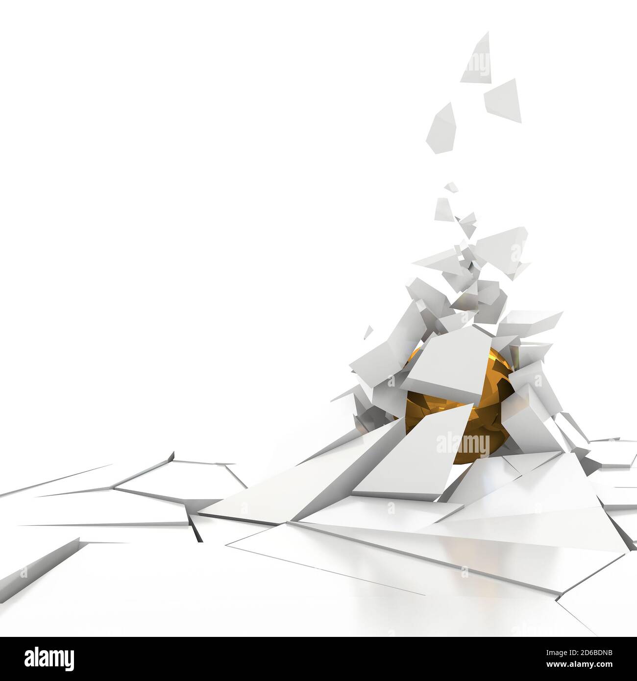 3d-Rendering Zerstörung der Wand Stockfoto