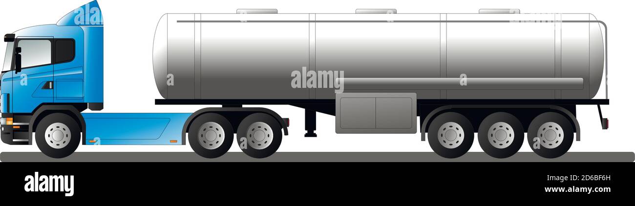 Vektor realistische Vorlage von Tankwagen isoliert auf weiß. Stock Vektor