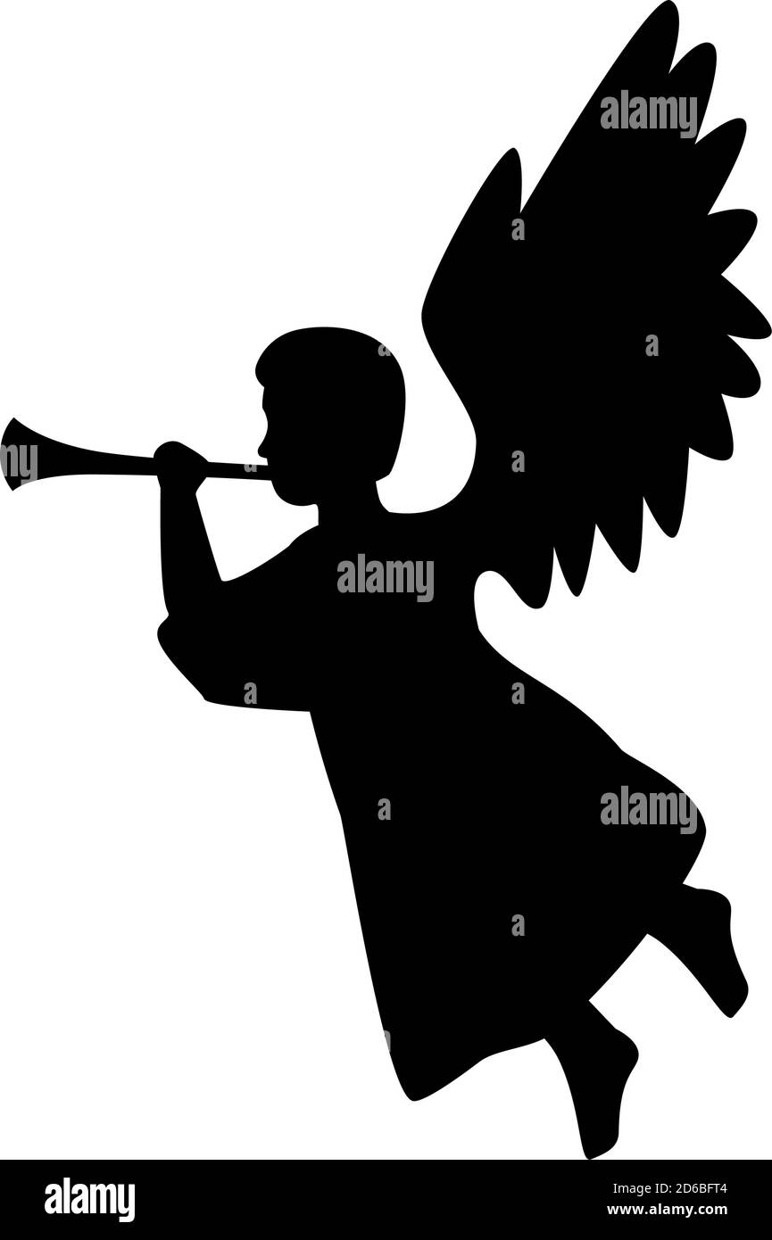 frohe weihnachten Engel Silhouette Vektor-Design Stock Vektor