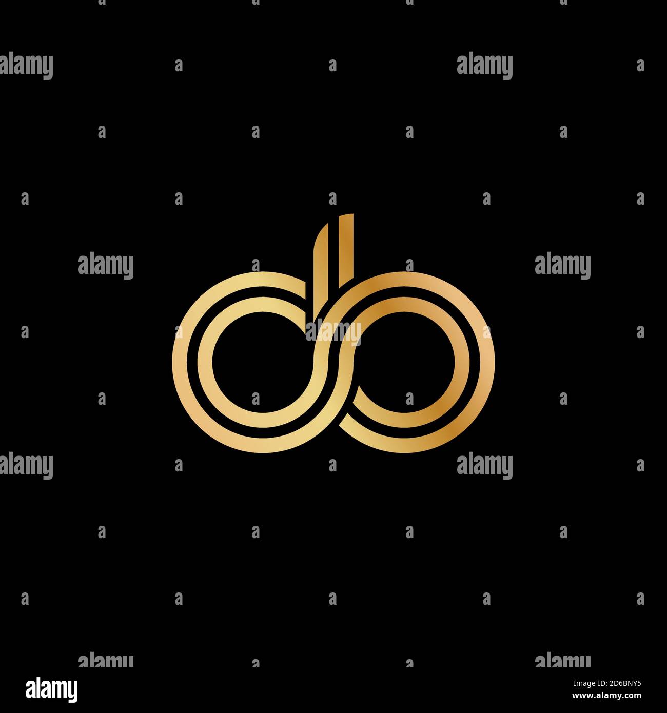 Kleinbuchstaben d und o. Flach gebundenes Design in einem goldenen Farbton für ein Logo, eine Marke oder ein Logo. Vektorgrafik Stock Vektor