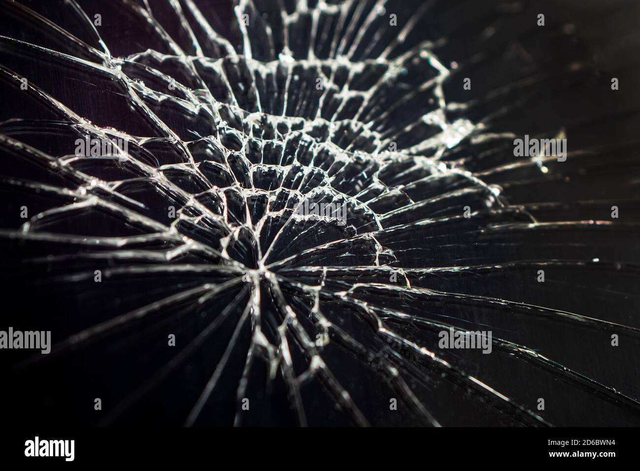 Geknackt Bildschirm Smartphone von Schock. Draufsicht. Hintergrund. Stockfoto