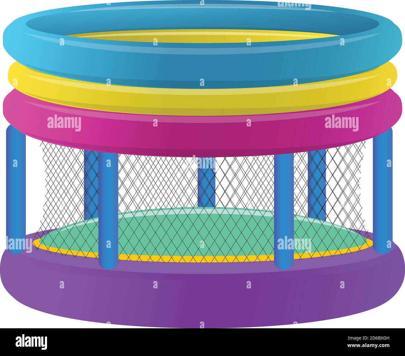 TrampolinSymbol für Kinder. Cartoon von Kindern Trampolin Vektor