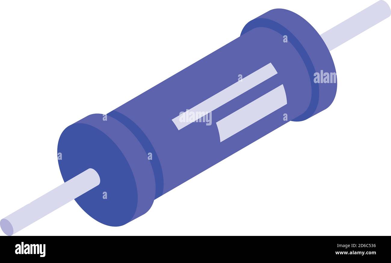 Symbol für bipolaren Kondensator, isometrisch Stock Vektor
