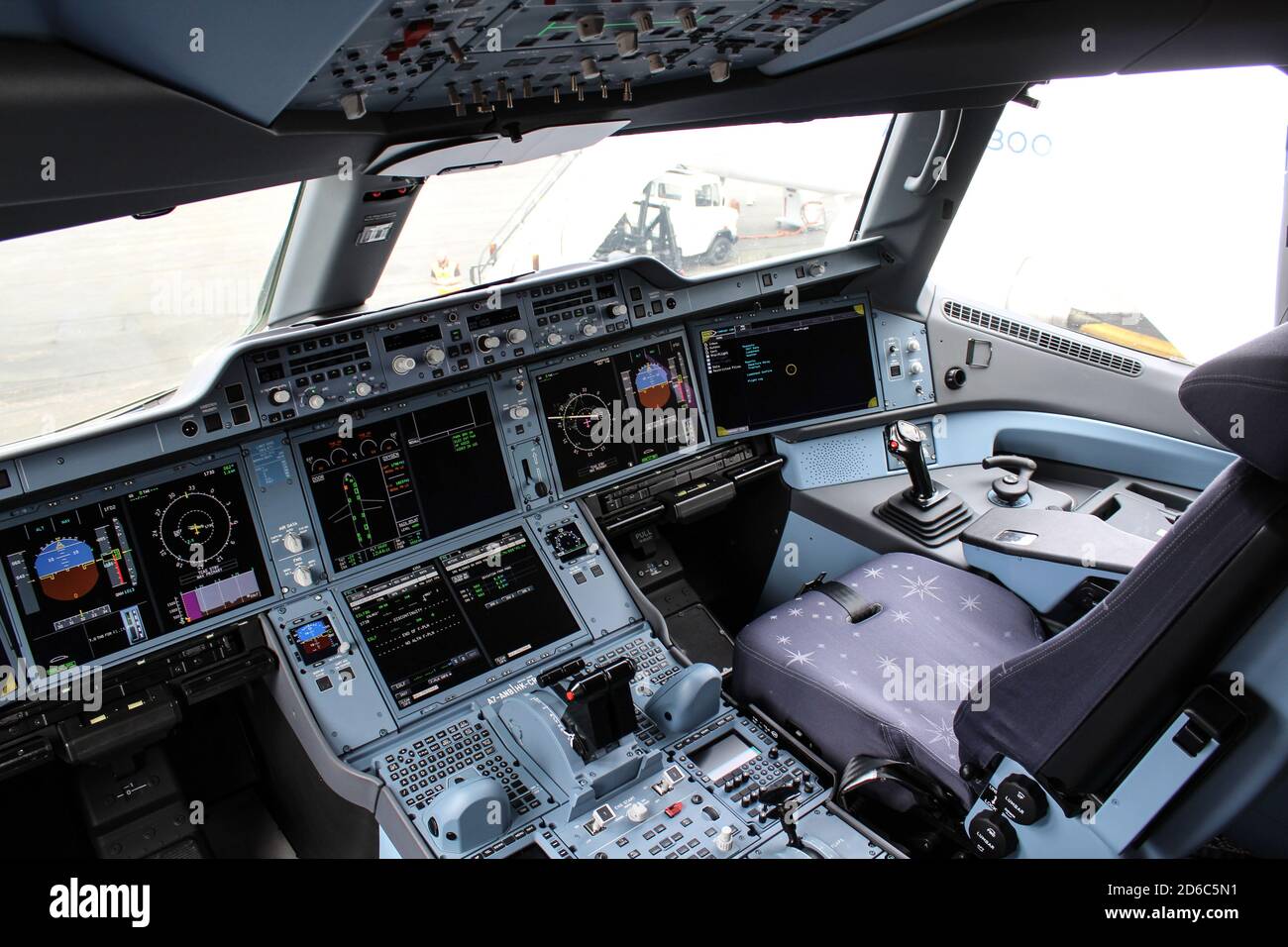 Airbus A350 Cockpit Stockfoto