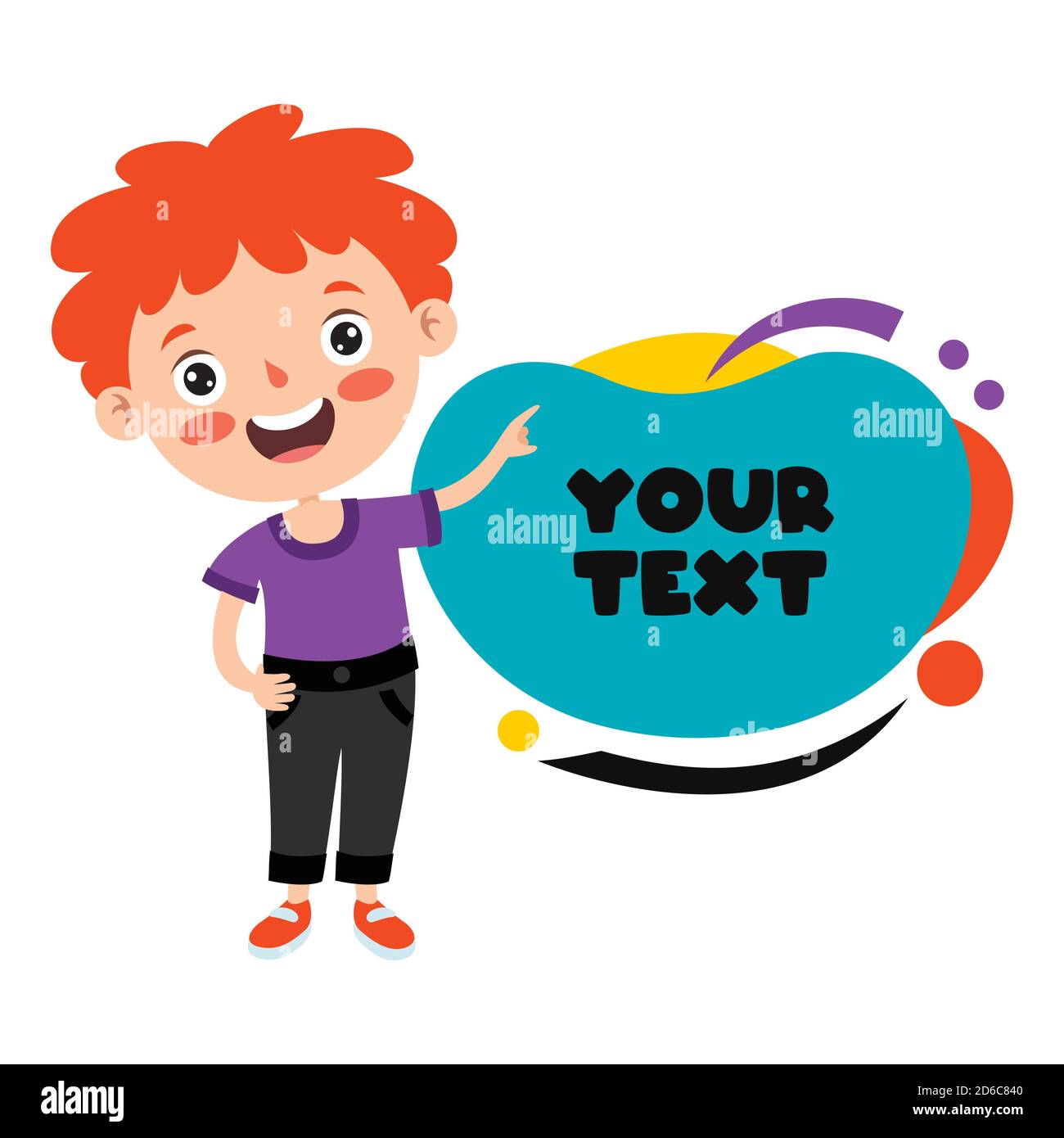 Lustige Kind Präsentiert Und Zeigt Stock Vektor