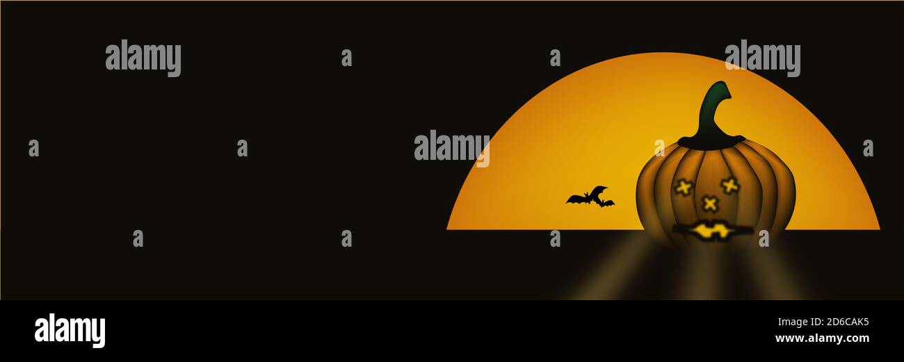 Illustration für halloween-Karten und Web-Banner. Speicherplatz kopieren Stockfoto