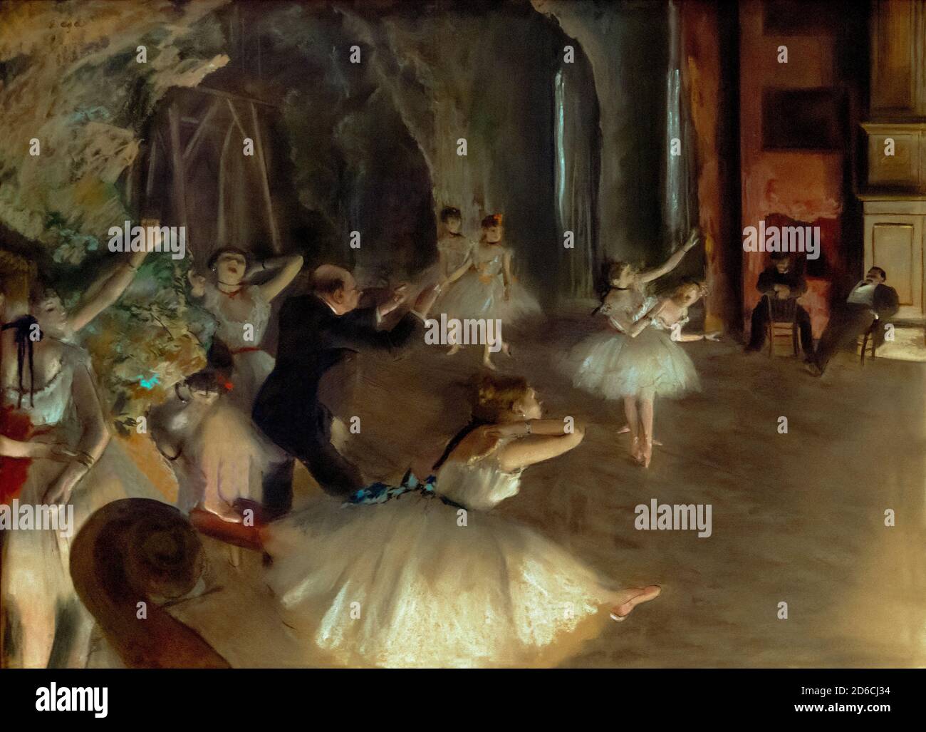 Die Probe des Balletts auf der Bühne, Edgar Degas, um 1874, Metropolitan Museum of Art, Manhattan, New York City, USA, Nordamerika Stockfoto