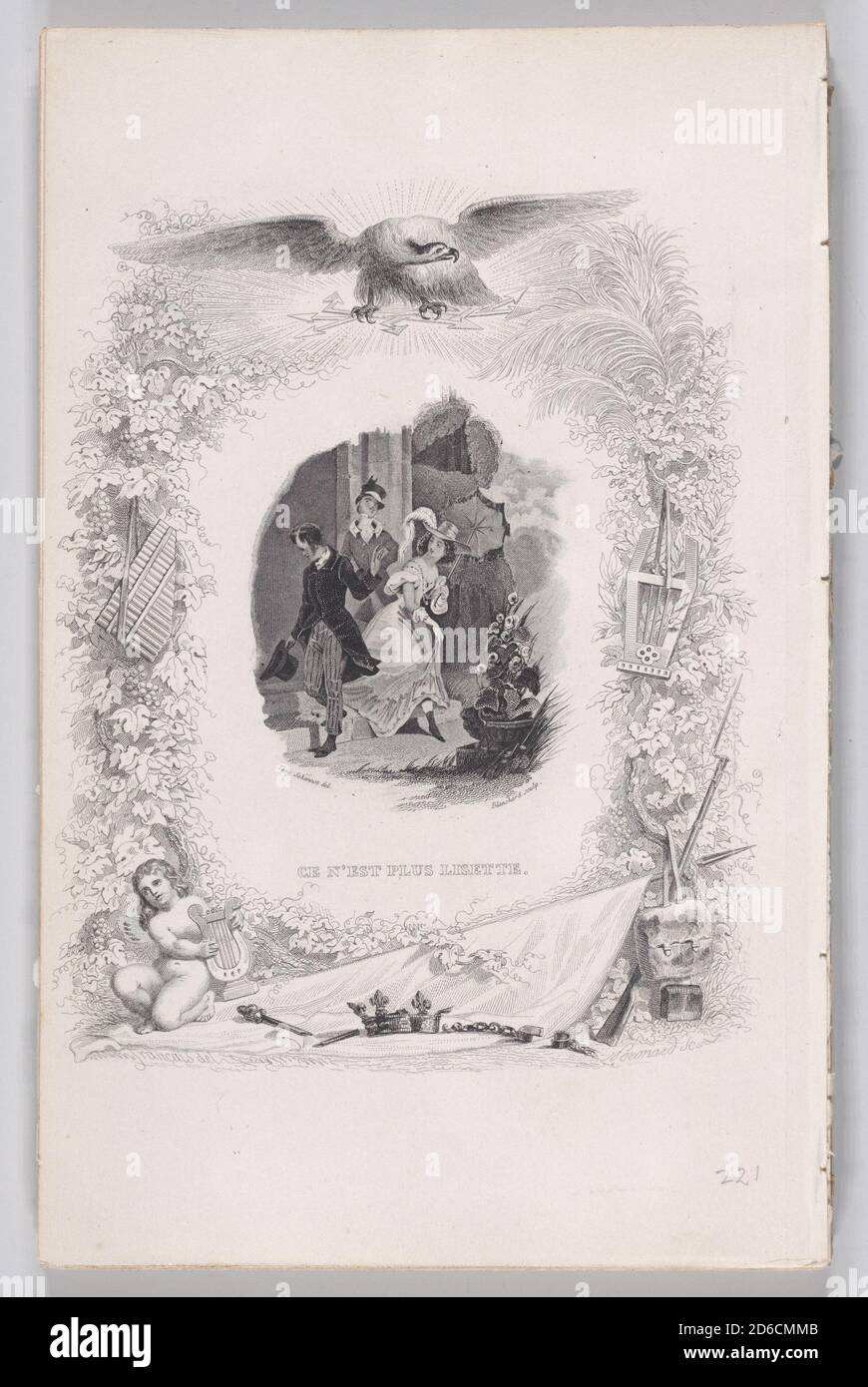 Es ist nicht mehr Lisette, aus den Liedern von B &#xe9;Ranger, 1829. Stockfoto