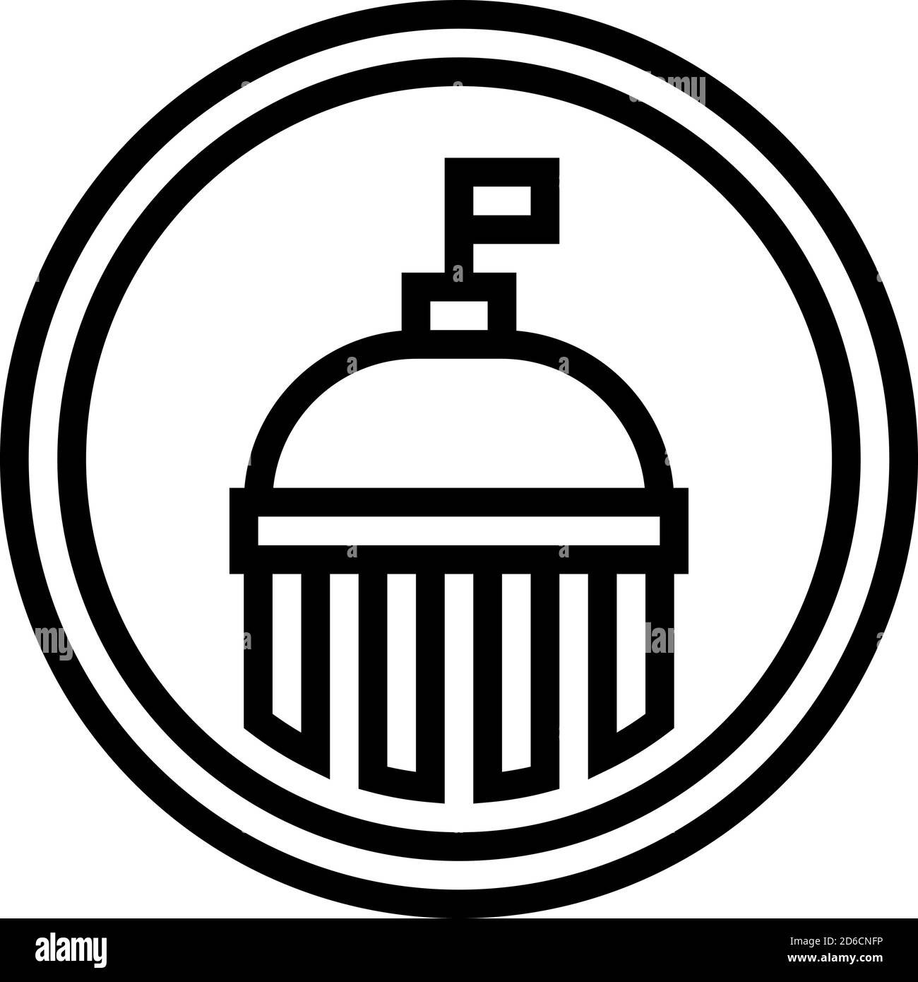 Abbildung des Symbols für die Liniendarstellung für Regierungsdienststellen Stock Vektor