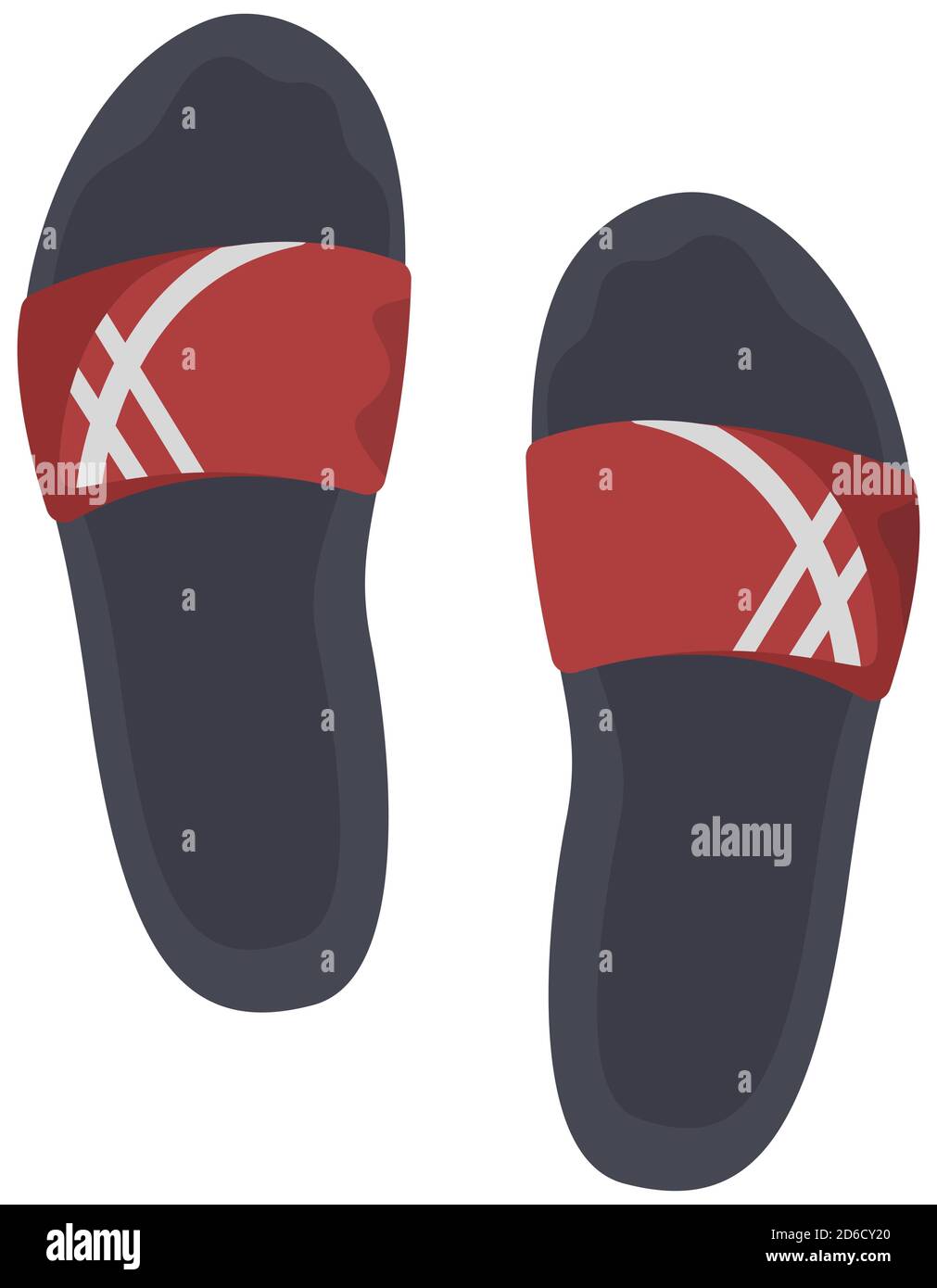 Herren Sandalen isoliert auf weißem Hintergrund. Sommerschuhe im Cartoon-Stil. Stock Vektor