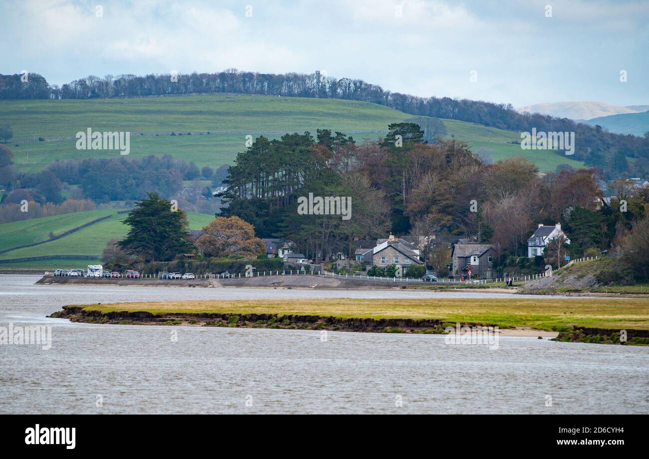 Blick auf Sandside, Milnthorpe, Cumbria, Großbritannien Stockfoto