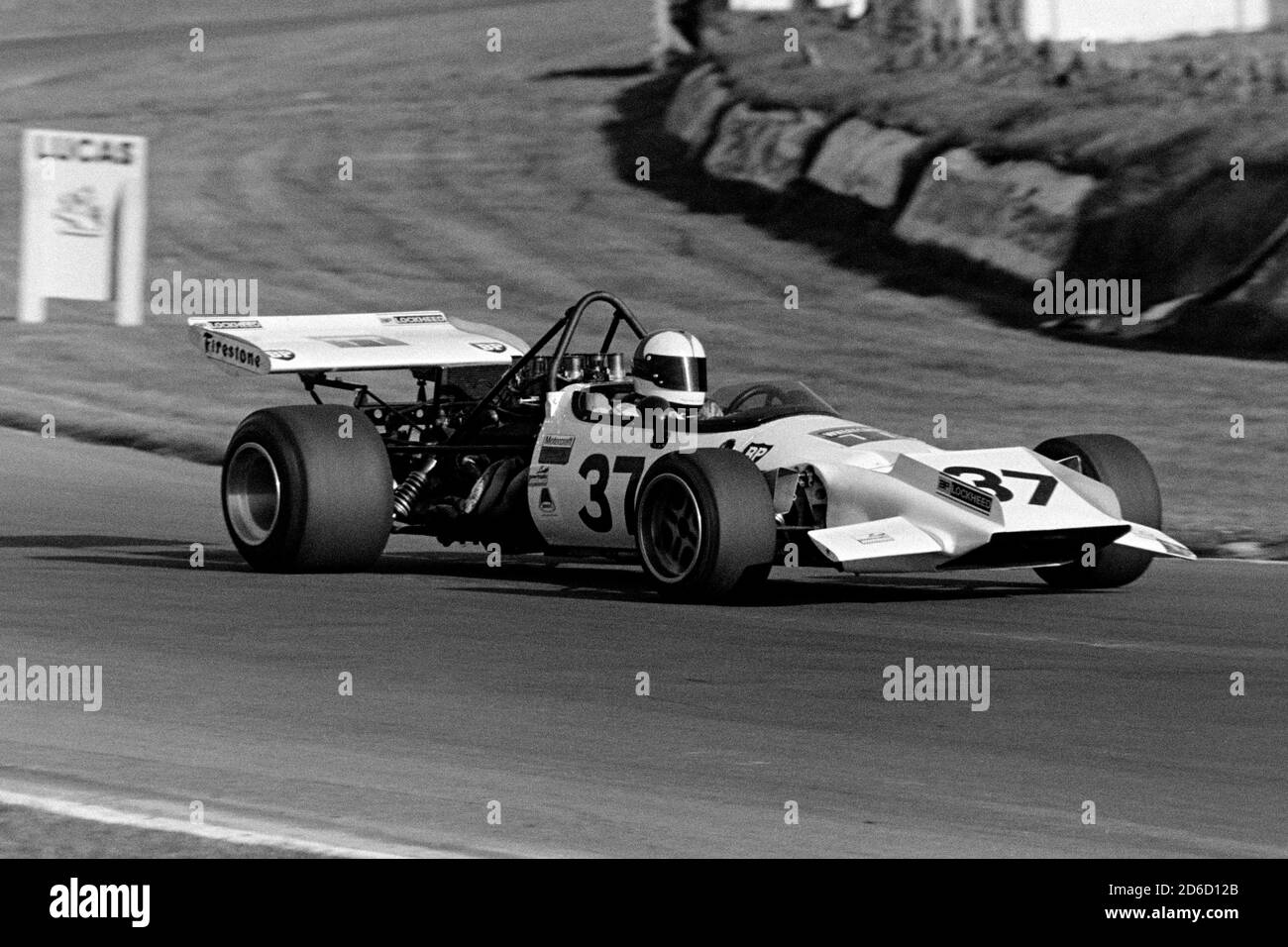 Roger Williamson am Steuer des Kitchmac - Chevrolet Kitchiner V8 FORMULA 5000 bei Brands Hatch im Jahr 1972. Rothmans F5000 Championship Runde Stockfoto