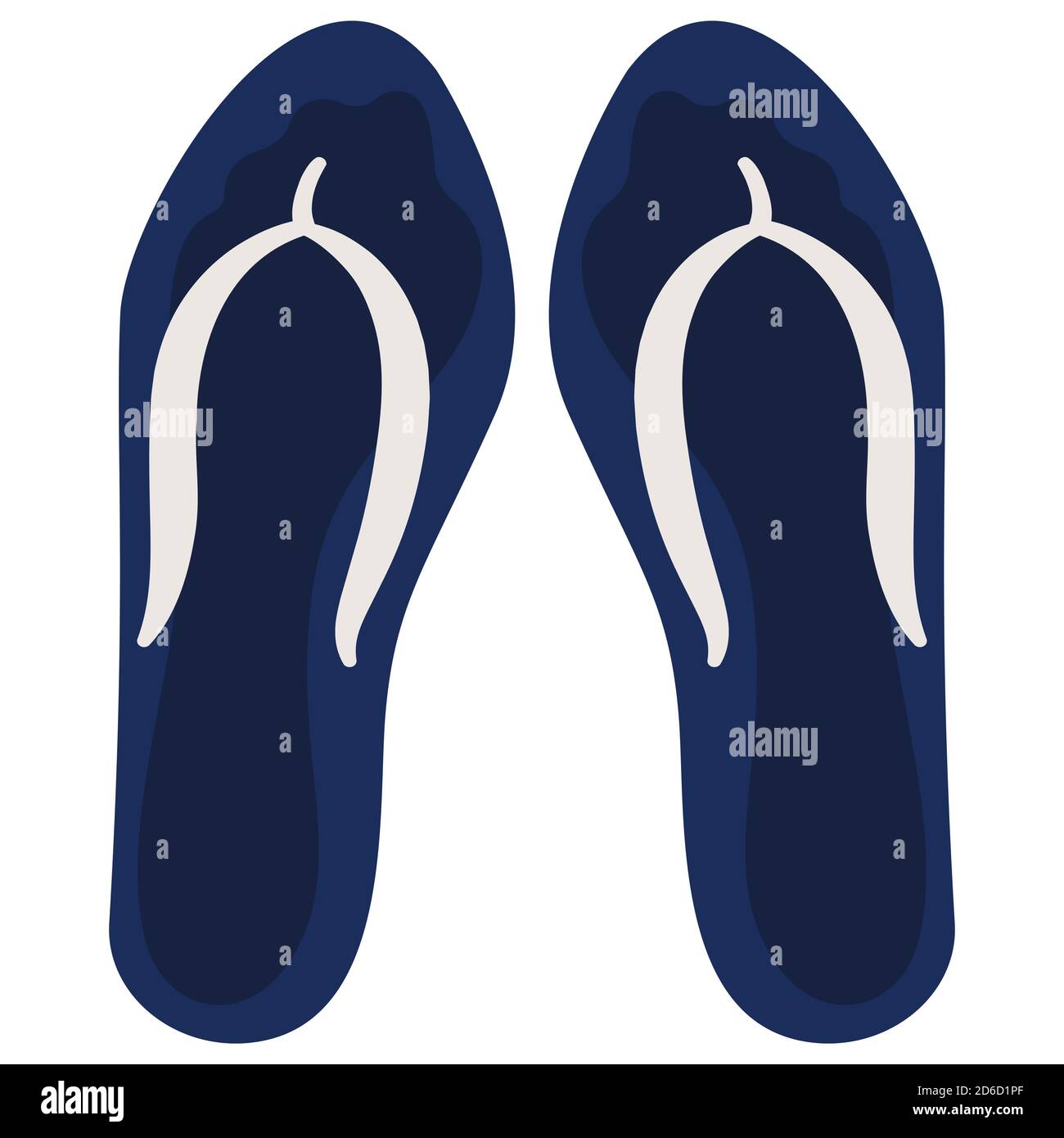 Herren-Flip-Flops isoliert auf weißem Hintergrund. Sommerschuhe im Cartoon-Stil. Stock Vektor