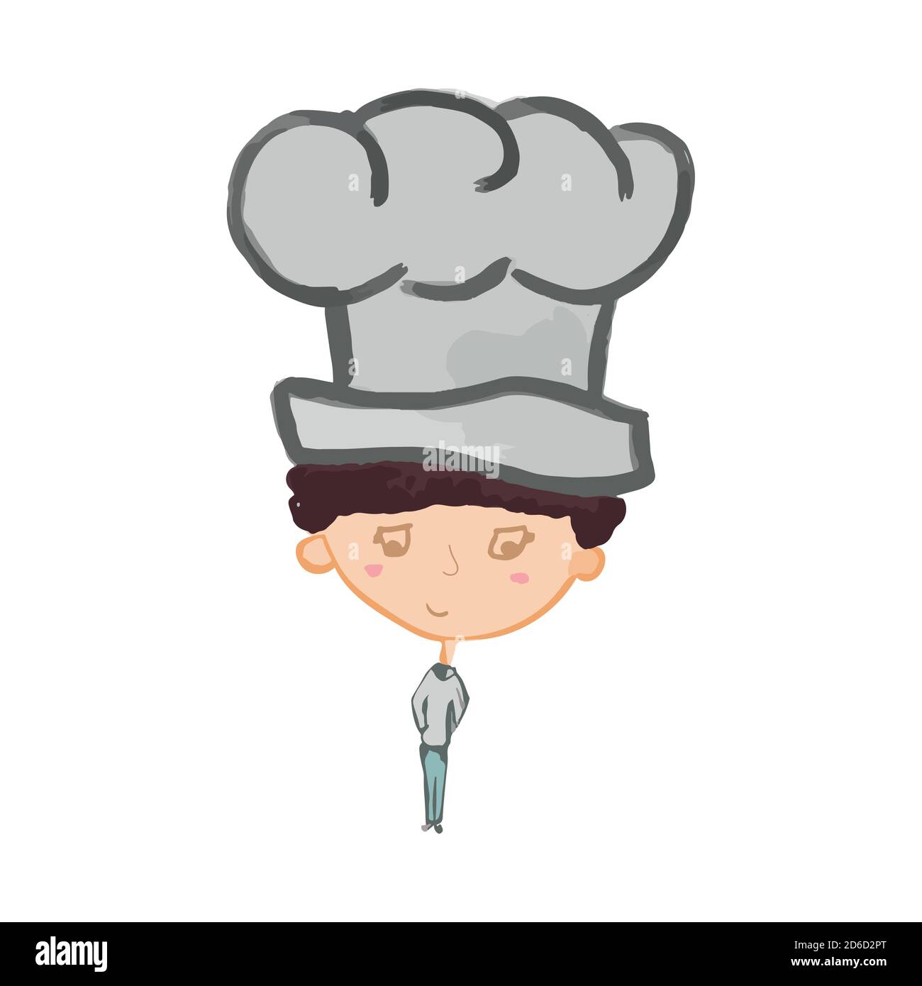Hand gezeichnet Charakter Koch Junge im Cartoon-Stil Stock-Vektorgrafik -  Alamy