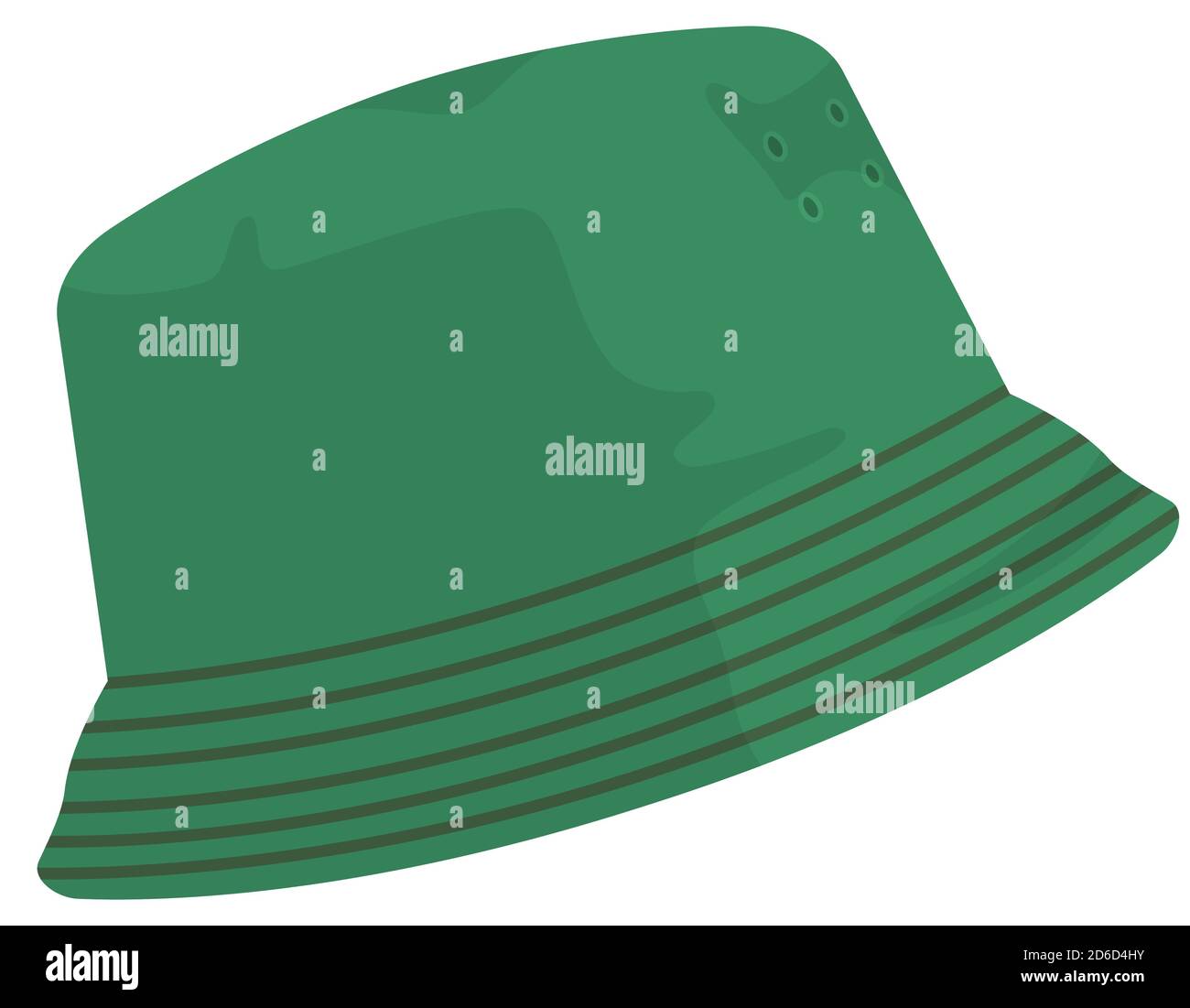 Grüner Herrenhut. Sommer Kopfschmuck im Cartoon-Stil. Stock Vektor