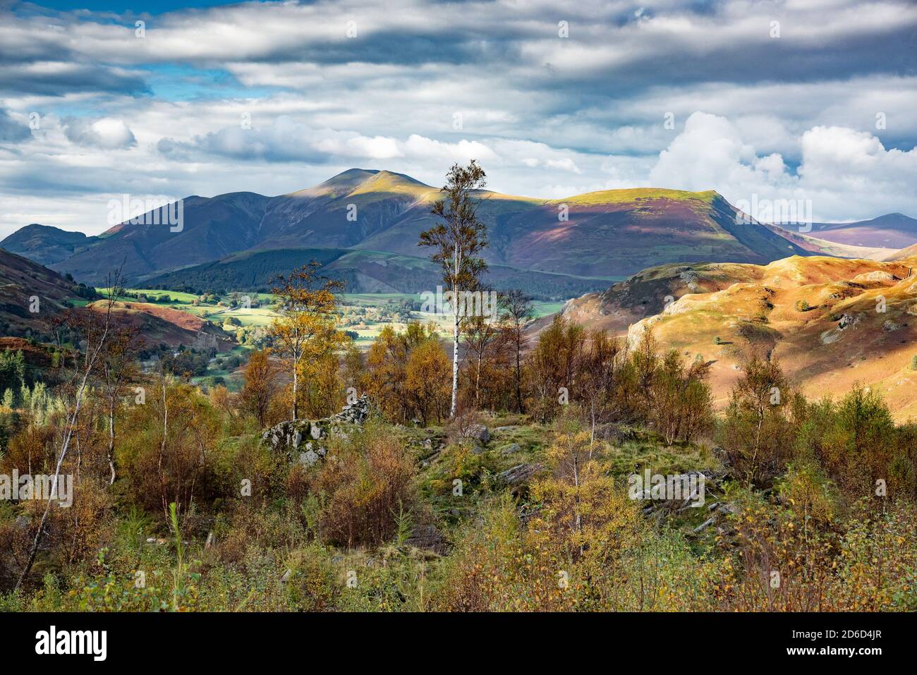 Blick auf die Cumbria Mountains von Thirlmere, Cumbria im Lake District. Stockfoto