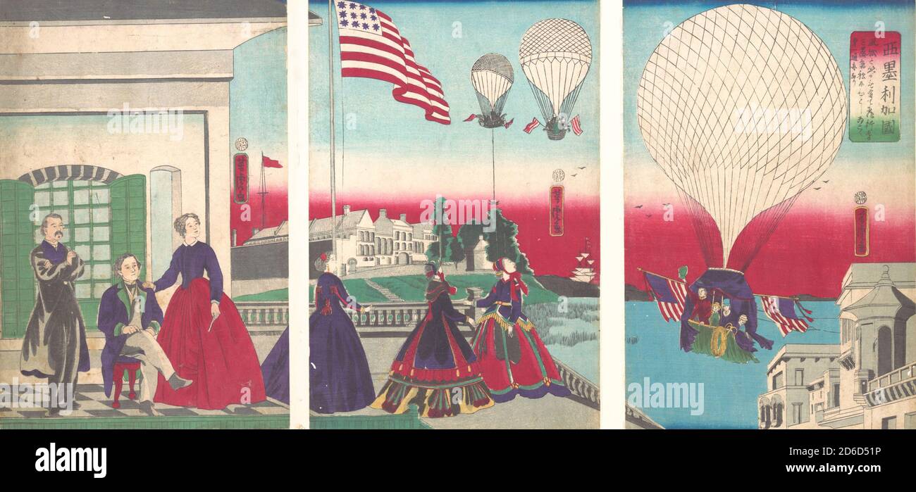 American Balloon Ascension (Amerikakoku), 1867. Stockfoto American Balloon Ascension (Amerikakoku), 1867. Stockfoto