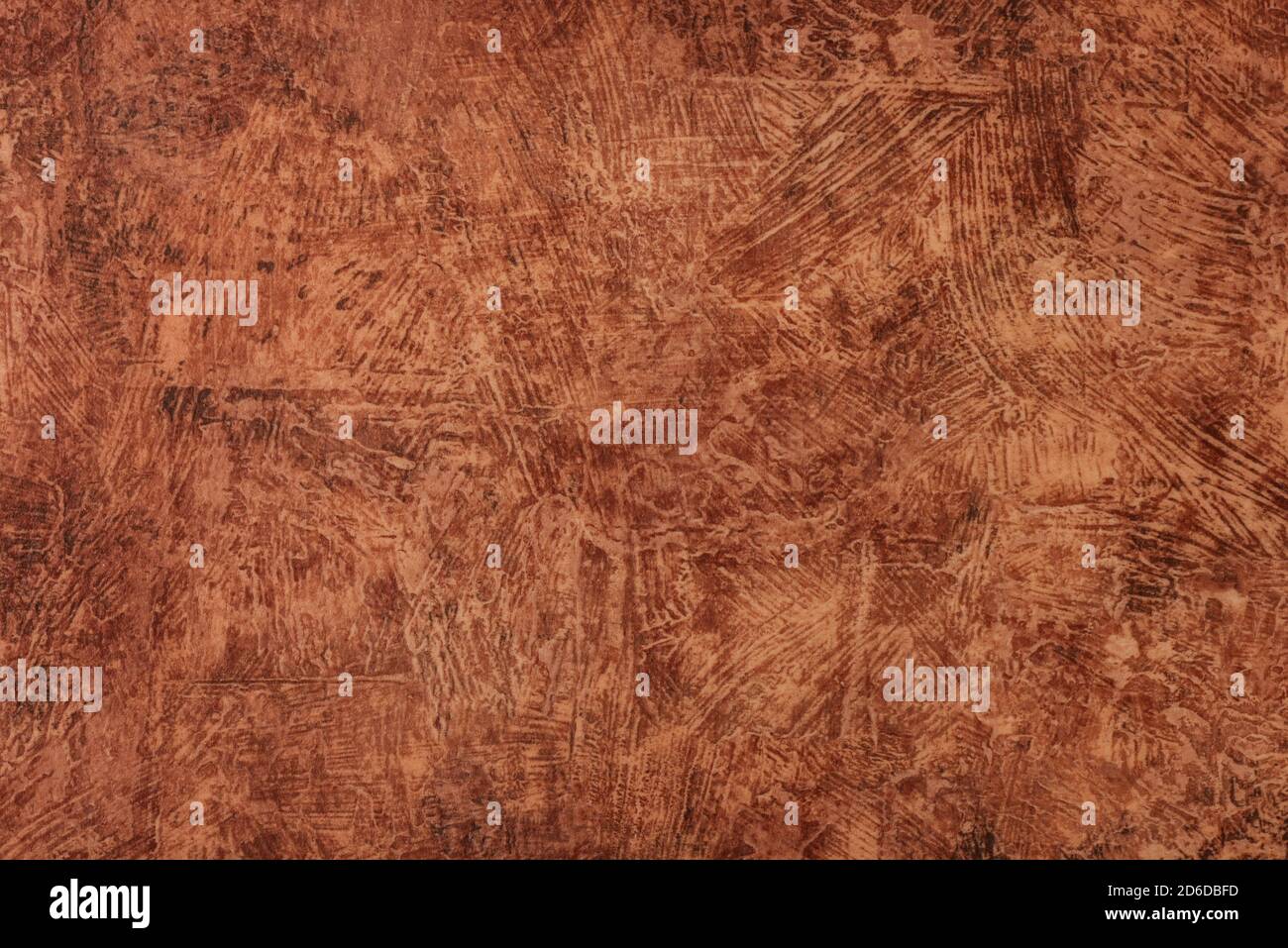 Nahaufnahme der braunen, grungigen, strukturierten Wand-Oberfläche Stockfoto