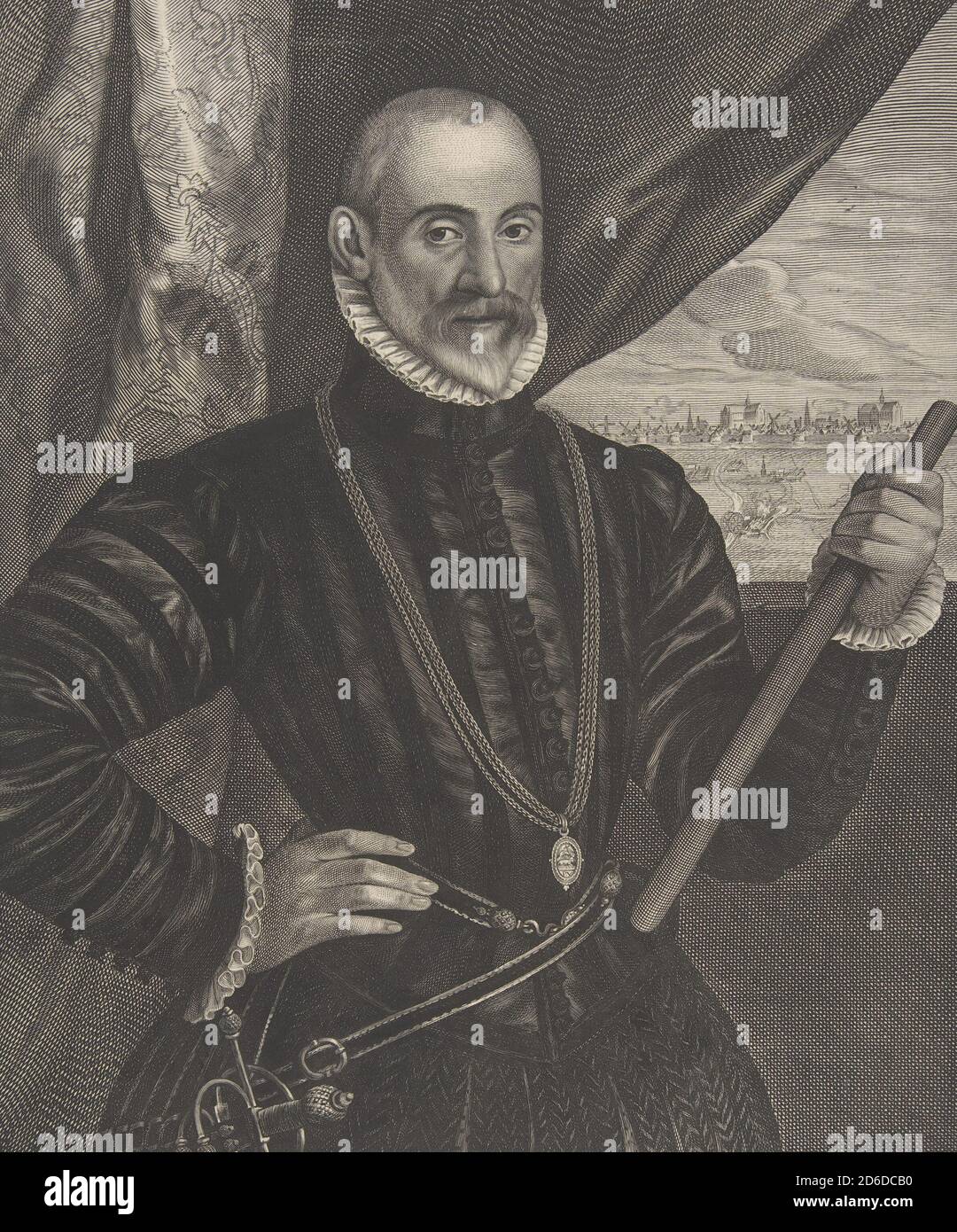 Francisco Valdes, Spanischer Kommandant, aus der Serie Quatuor Personae..., 1649. Stockfoto