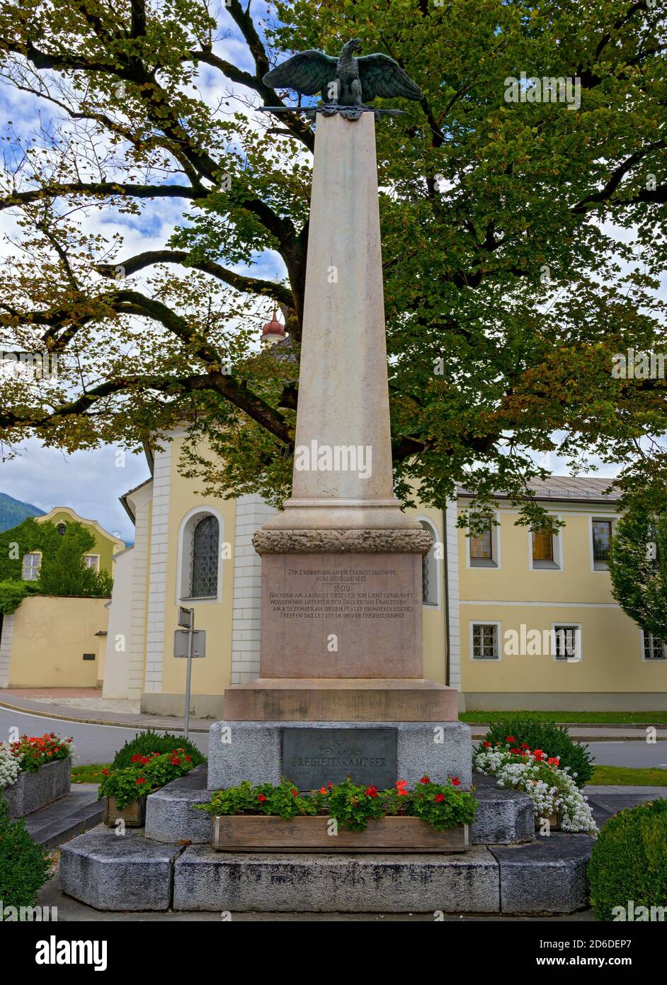 gedenkstätte in Erinnerung an die Freiheitskämpfe zwischen tirolesischen und französischen Soldaten im Jahr 1809 in Lienz, Österreich Stockfoto