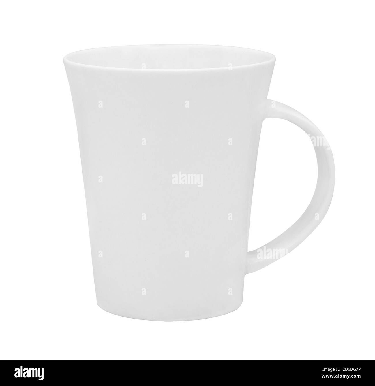 Weiße Keramikbecher isoliert auf weißem Hintergrund mit Clipping-Pfad Stockfoto