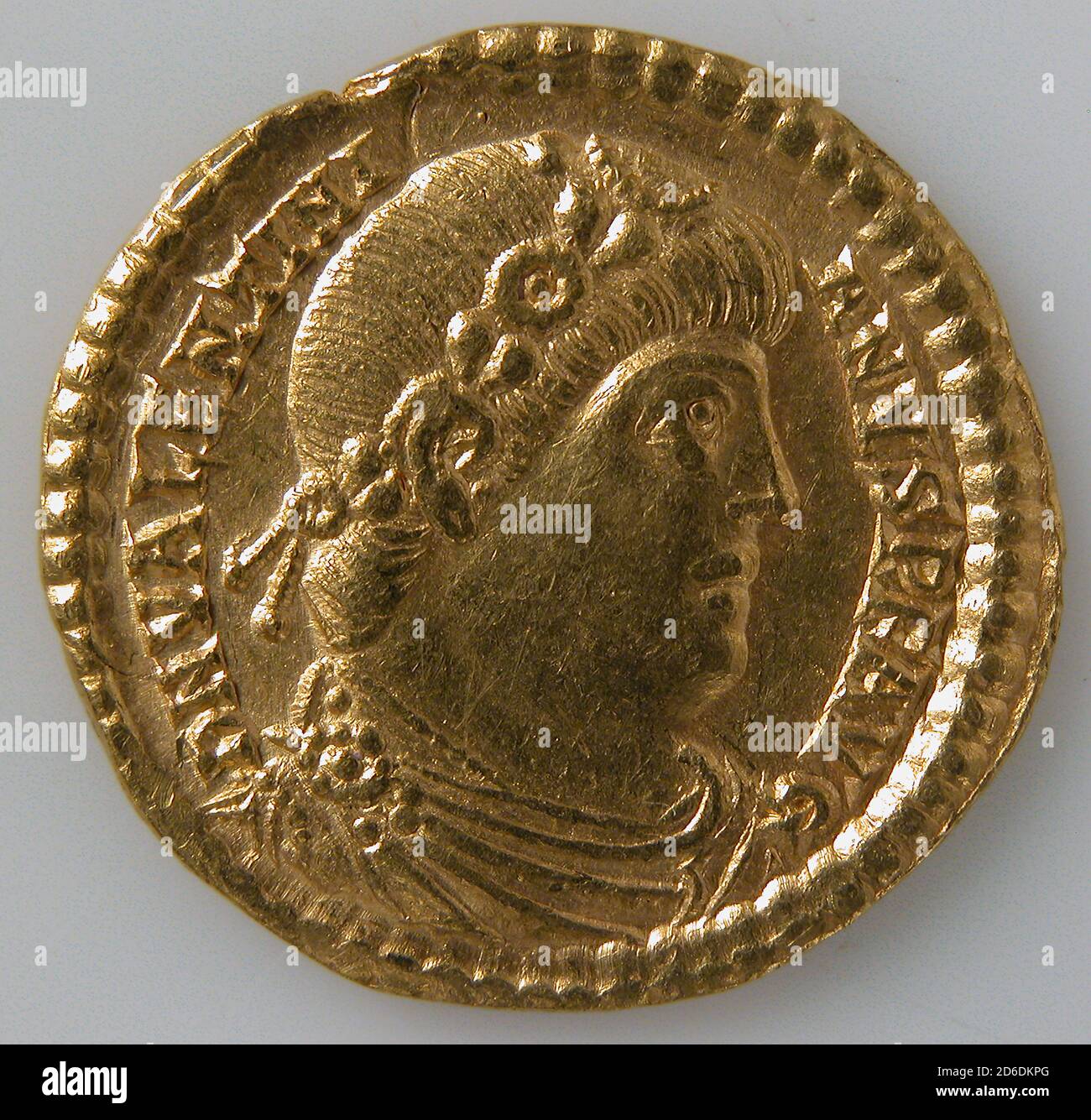 Solidus von Valentinian I (r. 364-375), Byzantinisch, 364-75. Stockfoto