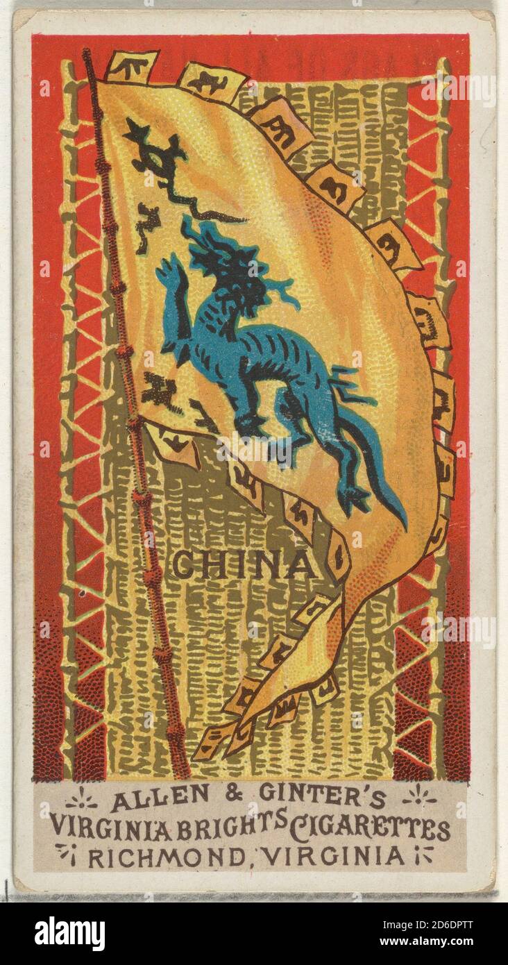 China, von Flags of All Nations, Serie 1 (N9) für Allen &amp; Ginter Cigarettes Brands, 1887. Stockfoto