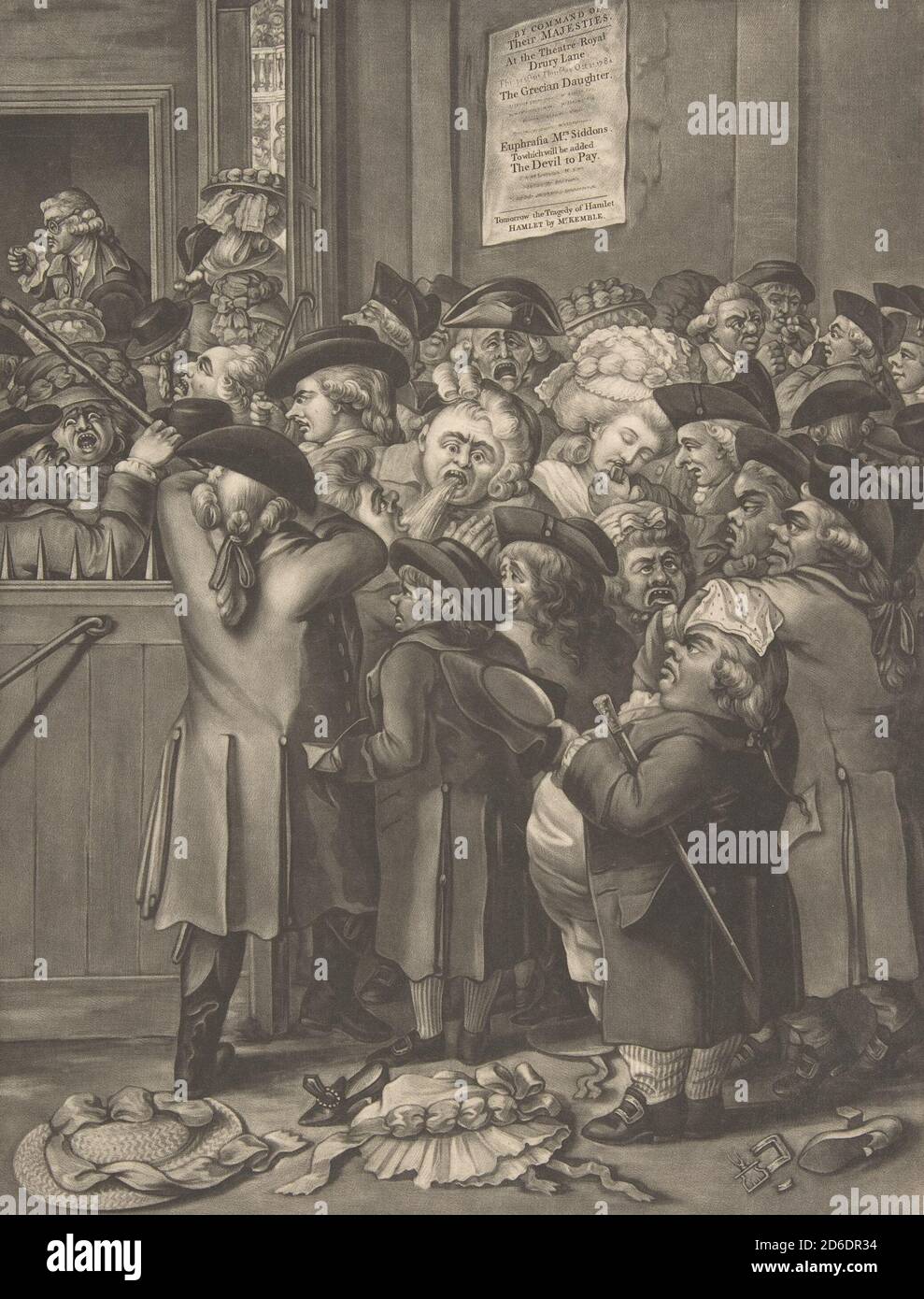 The Pit Door/ La Porte du Parterre, 9. November 1784. Stockfoto