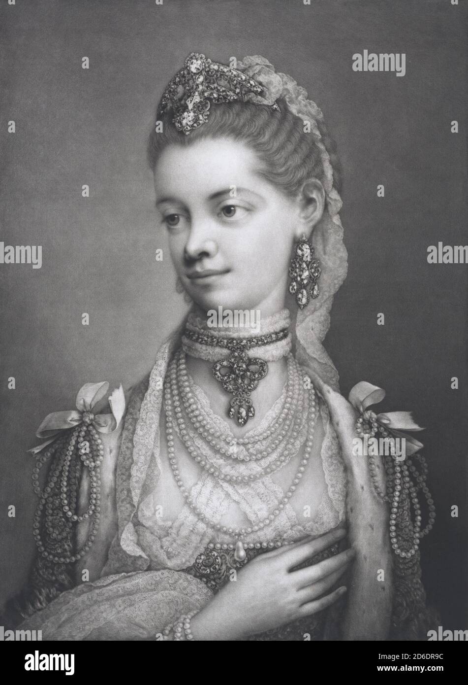 Ihre allerbeste Majestät Charlotte, Königin von Großbritannien, 1762. Stockfoto