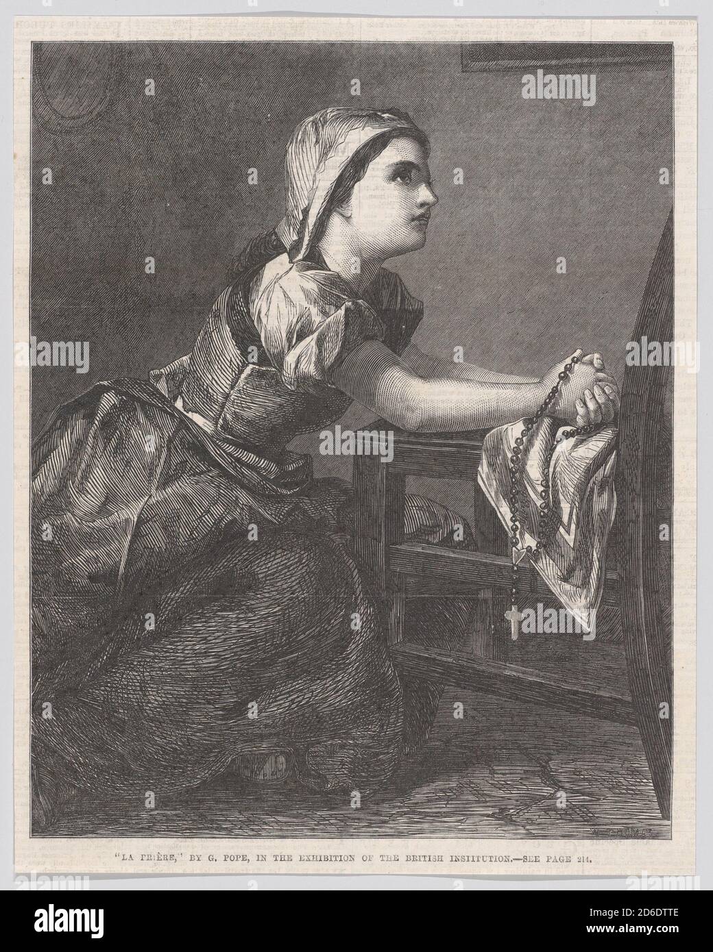 La PRI&#xe8;RE (das Gebet), aus "Illustrated London News", 2. März 1867. Stockfoto