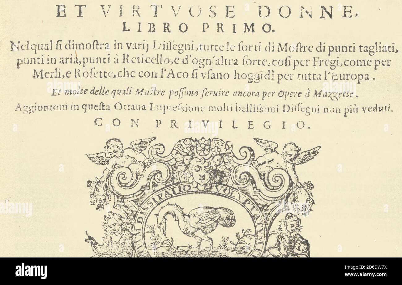 Corona delle Nobili et Virtuose Donne: Libro I-IV, 1601. Stockfoto