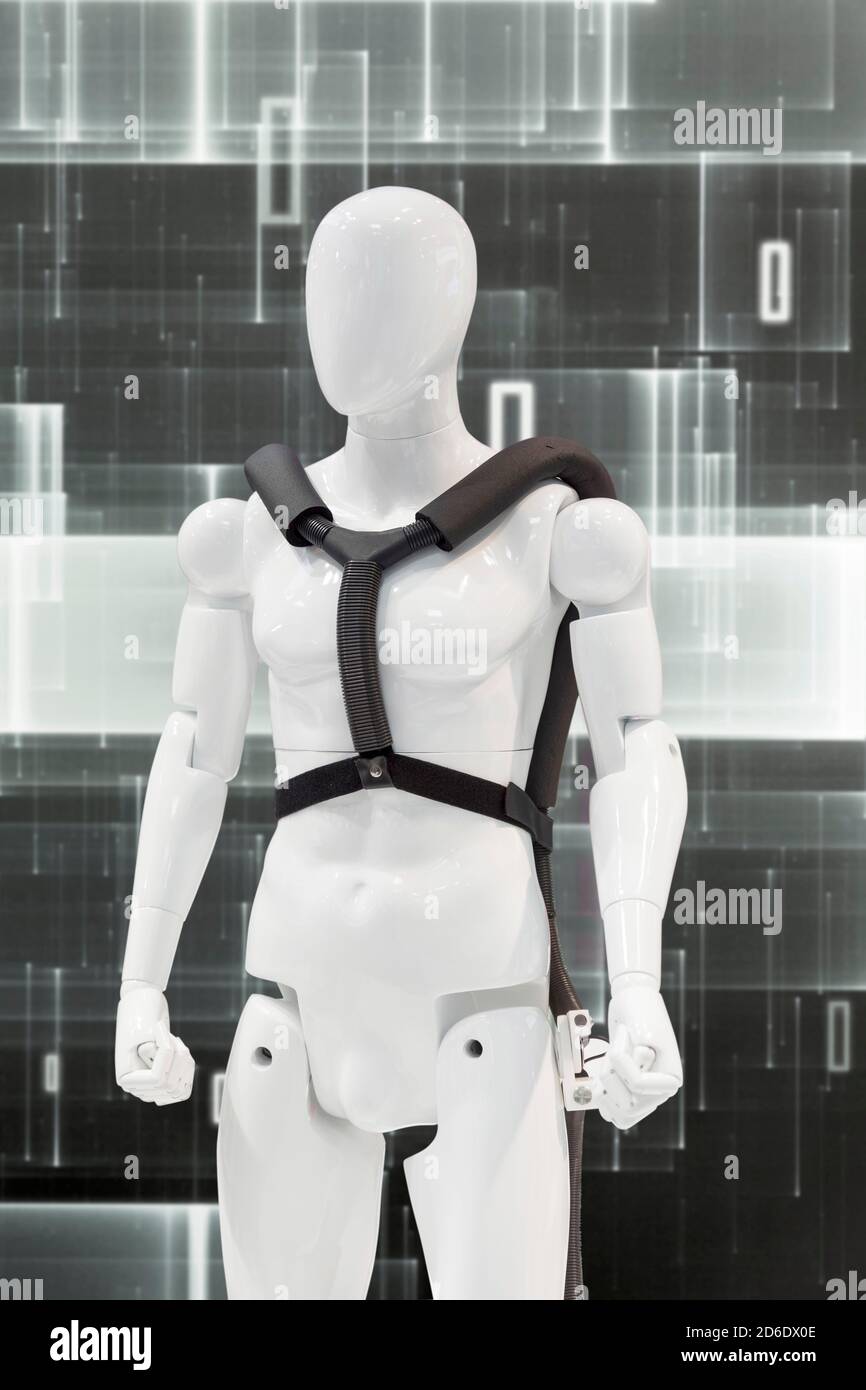 Roboter mit Brustgurt Stockfoto