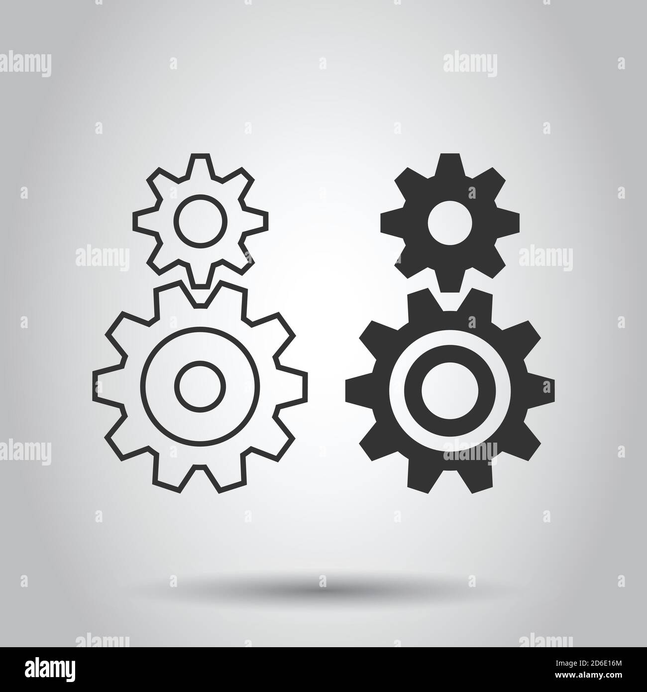 Gang vektor Icon im flachen Stil. Zahnrad Abbildung auf weißem Hintergrund isoliert. Zahnrad Zahnrad Geschäftskonzept. Stock Vektor