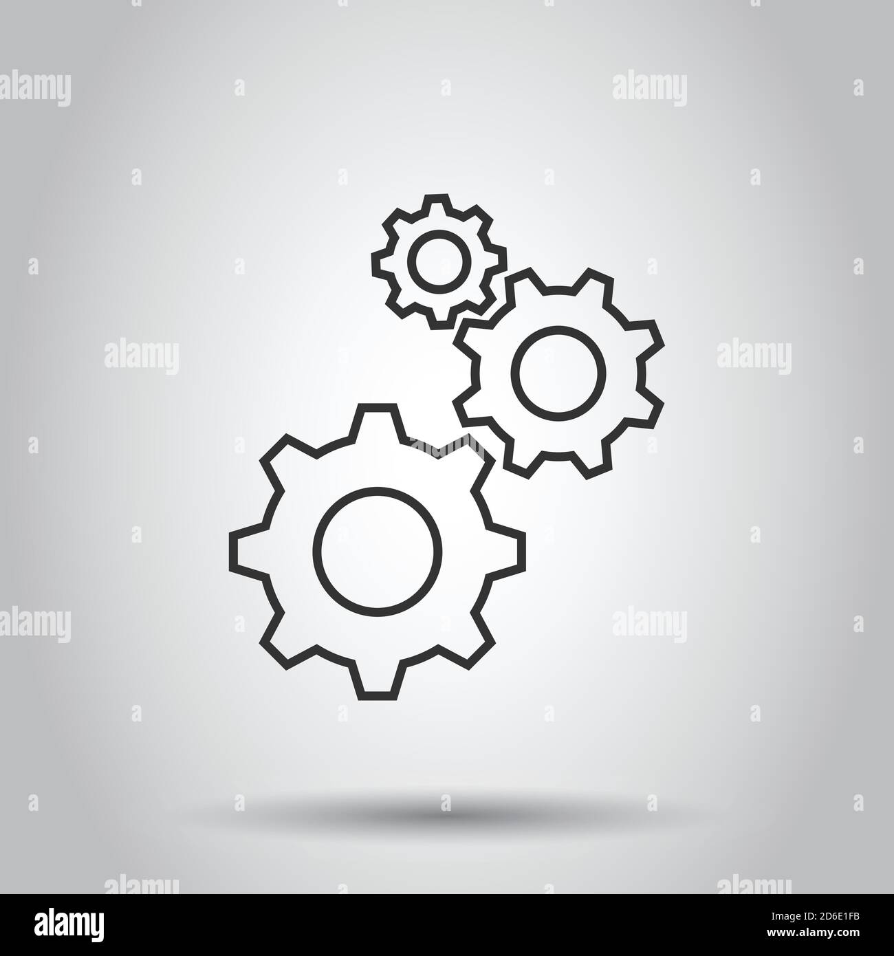 Gang vektor Icon im flachen Stil. Zahnrad Abbildung auf weißem Hintergrund isoliert. Zahnrad Zahnrad Geschäftskonzept. Stock Vektor