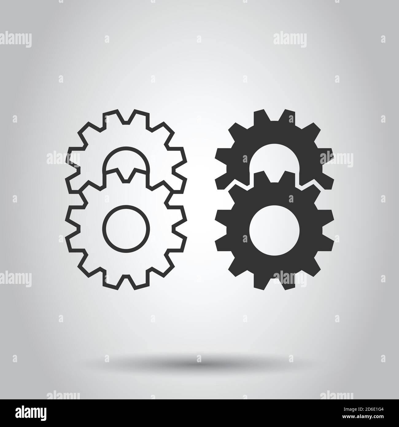 Gang vektor Icon im flachen Stil. Zahnrad Abbildung auf weißem Hintergrund isoliert. Zahnrad Zahnrad Geschäftskonzept. Stock Vektor