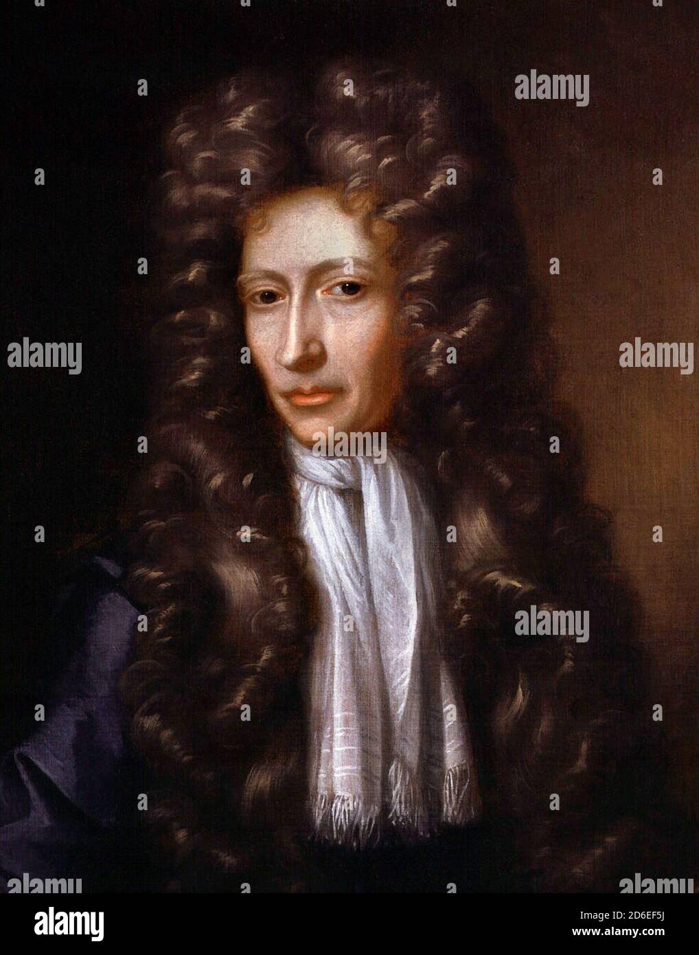Robert Boyle. Porträt des anglo-irischen Naturphilosophen, Chemikers, Physikers und Erfinders Robert Boyle (1627-1691), nach Johann Kerseboom, Öl auf Leinwand, 1689-1690 Stockfoto