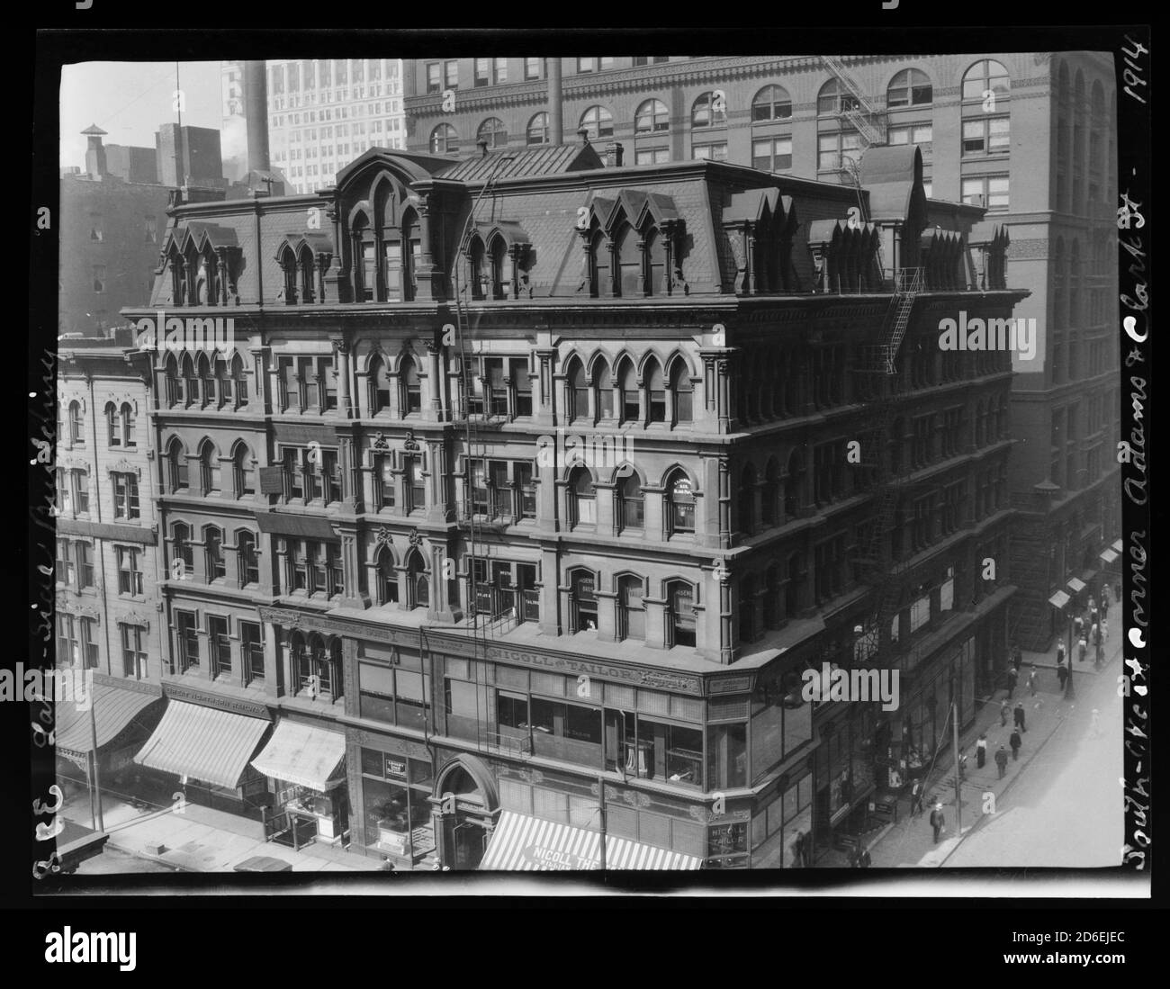 Lakeside Building, gelegen an der südwestlichen Ecke von Adams Street und Clark Street, Chicago, Illinois, 1914. Stockfoto