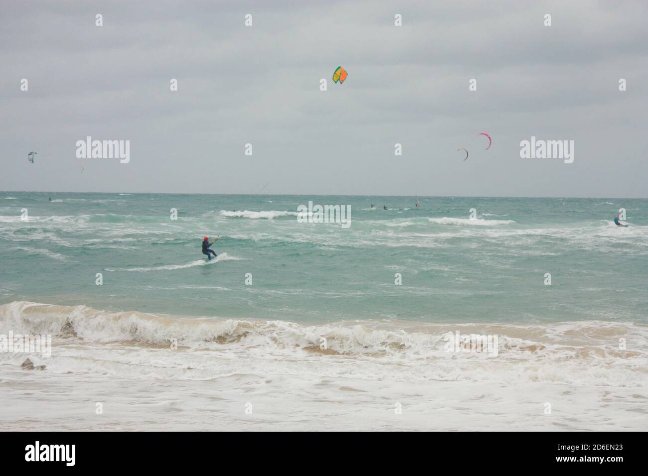 Kitesurfer in Kap Verde, Insel Sal Stockfoto