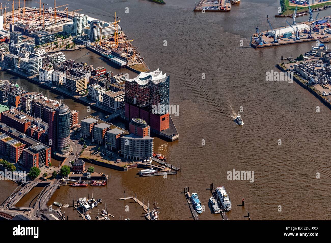 Elbphilharmonie und HafenCity von oben, Hamburg, Deutschland Stockfoto