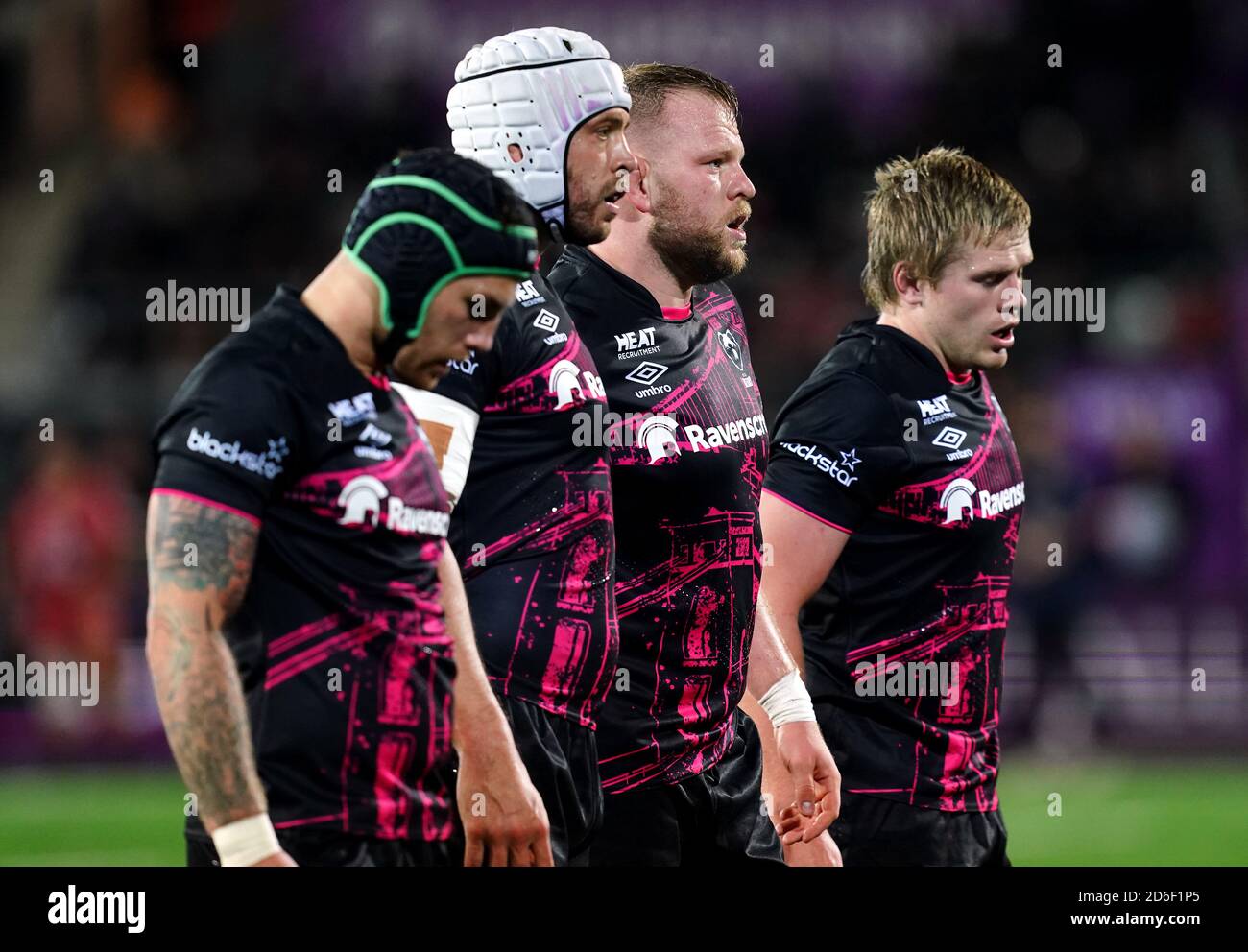 Bristol Bear's Joe Joyce (2. Rechts) beim European Challenge Cup Finale im Stade Maurice-David, Aix-en-Provence, Frankreich. Stockfoto