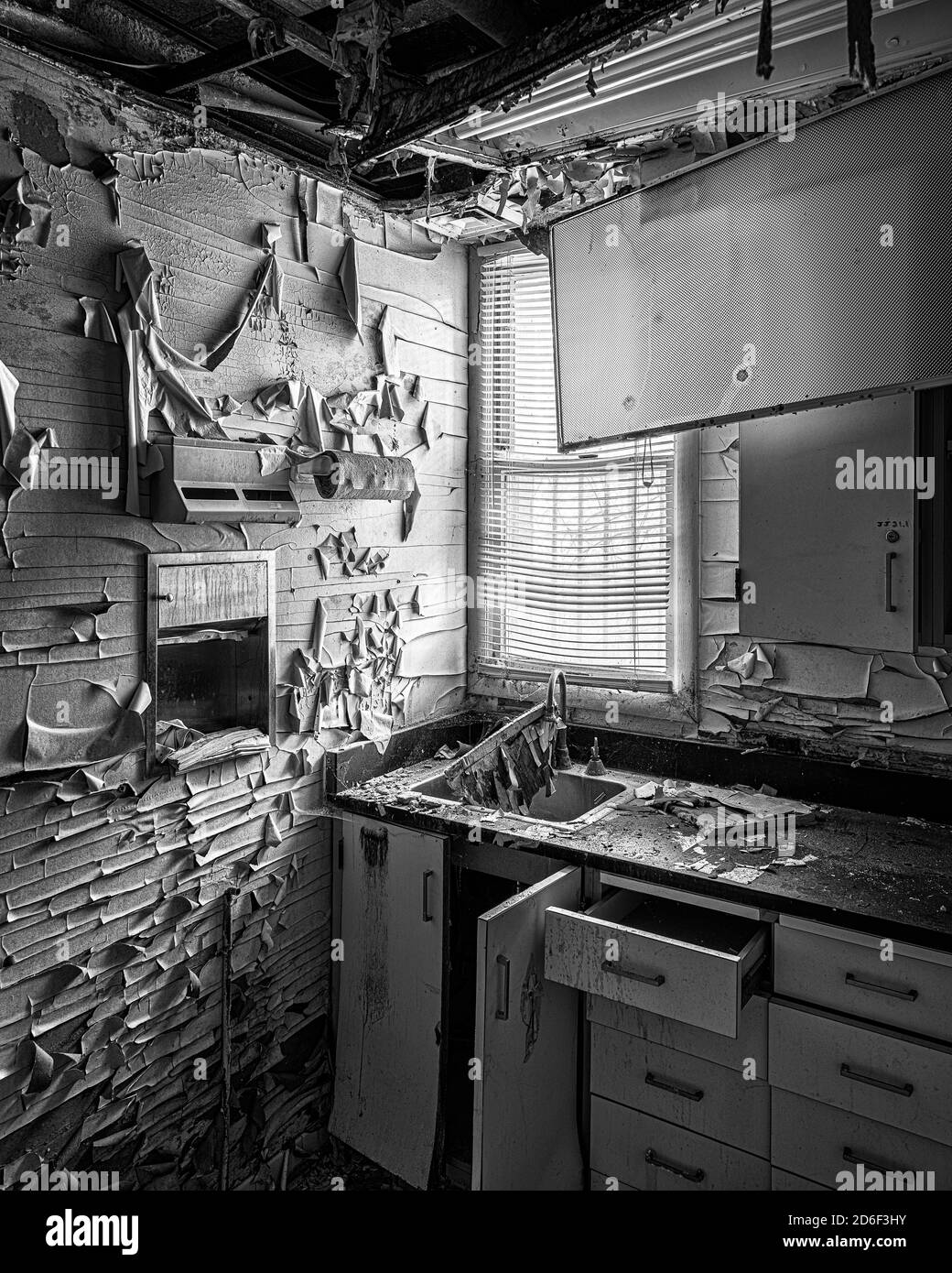 Verlassene Küche im Old Joliet Prison in der Collins Street in Joliet, Illinois Stockfoto