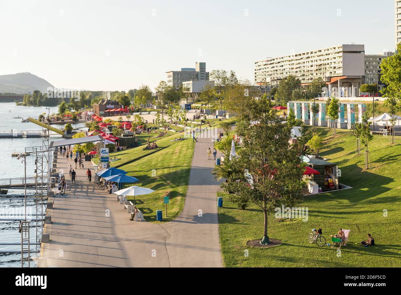 Der CopaBeach an der Neuen Donau, Erholungsgebiet, 22. Bezirk, Donaustadt, Wien, Österreich, Stockfoto